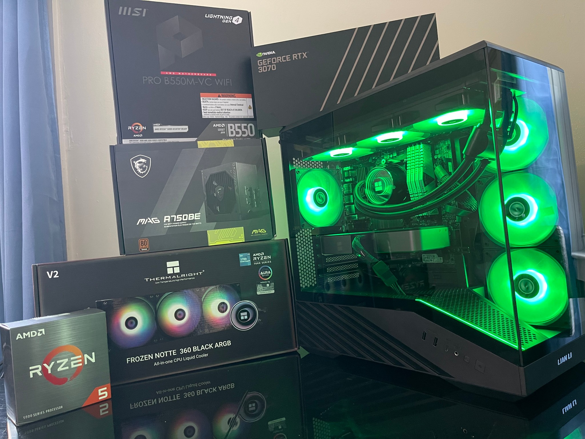 🔥1440p Beast / RTX 3070 FE/ R5 5600G/ 32GB RAM/ 1TB Storage/ liquid cooled🔥