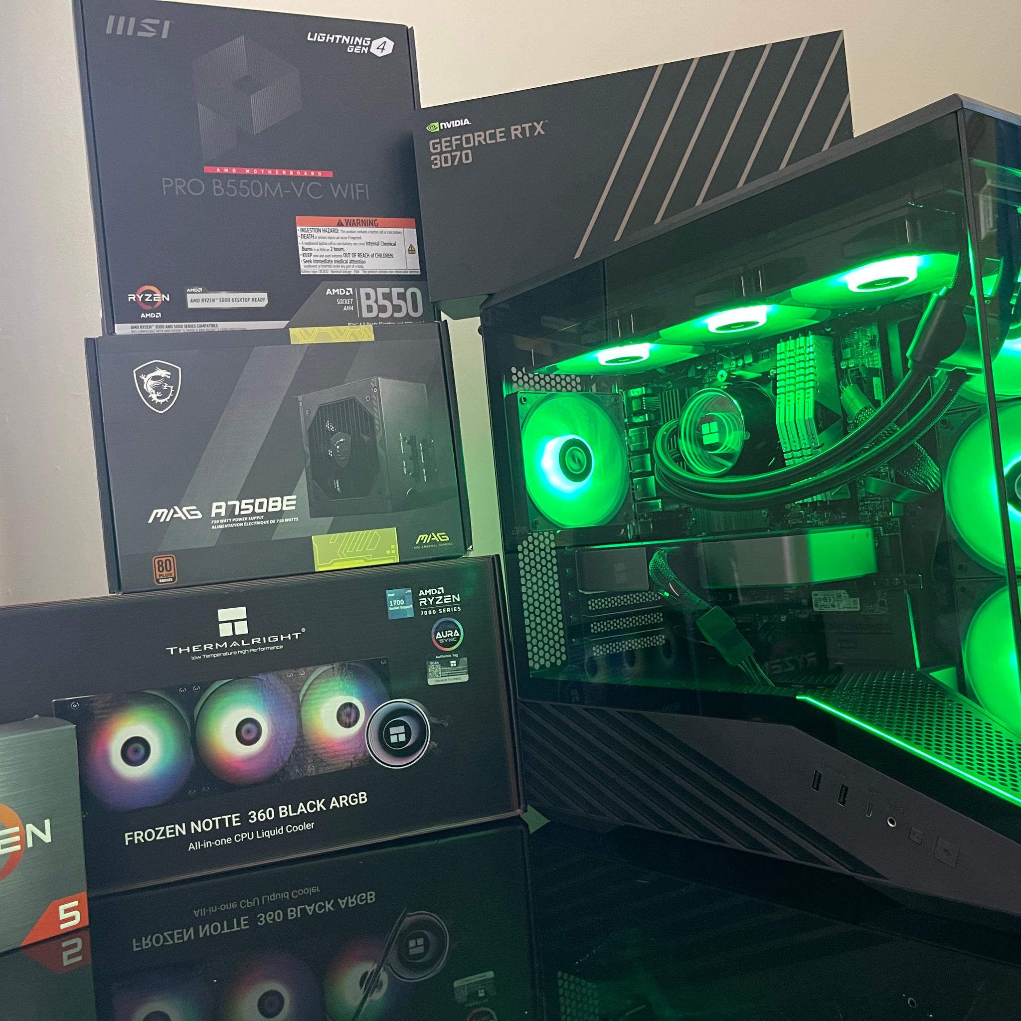 🔥1440p Beast / RTX 3070 FE/ R5 5600G/ 32GB RAM/ 1TB Storage/ liquid cooled🔥