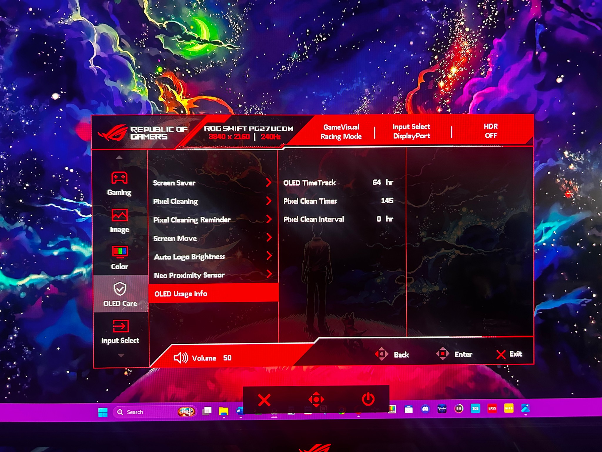 ASUS 4K QD-OLED 27" (240hz Refresh Rate)(3840x2160) Gaming Monitor (PG27UCDM) (Less Than 3days Used)