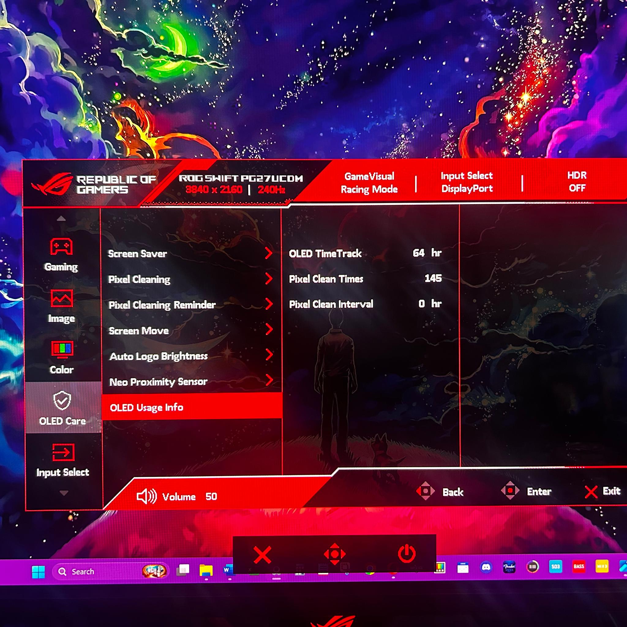 ASUS 4K QD-OLED 27" (240hz Refresh Rate)(3840x2160) Gaming Monitor (PG27UCDM) (Less Than 3days Used)
