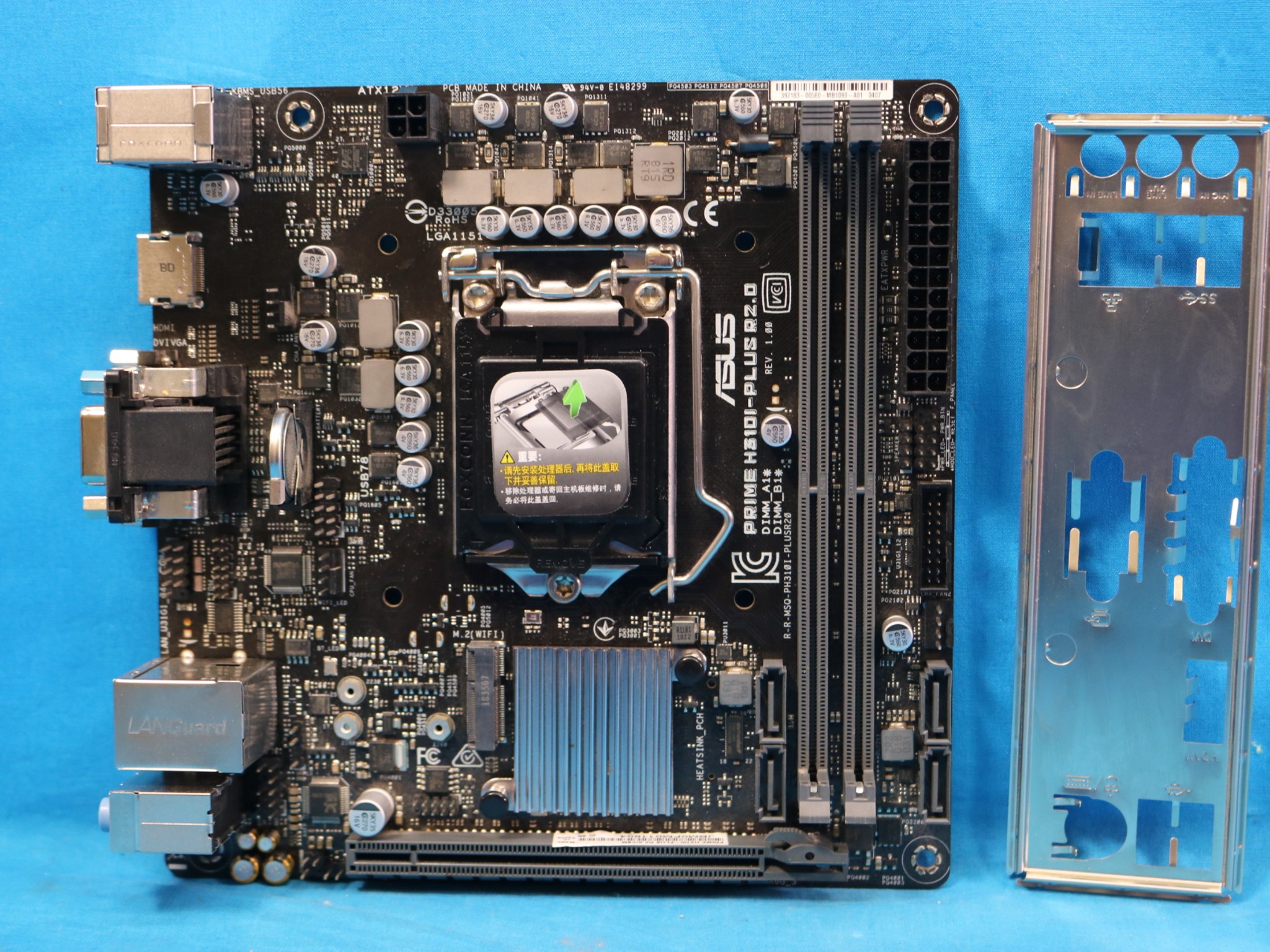 ASUS Prime H310I-PLUS R2.0/CSM Intel LGA1151/Socket H4 DDR4 mini-ITX Motherboard & I/O - 4136223211