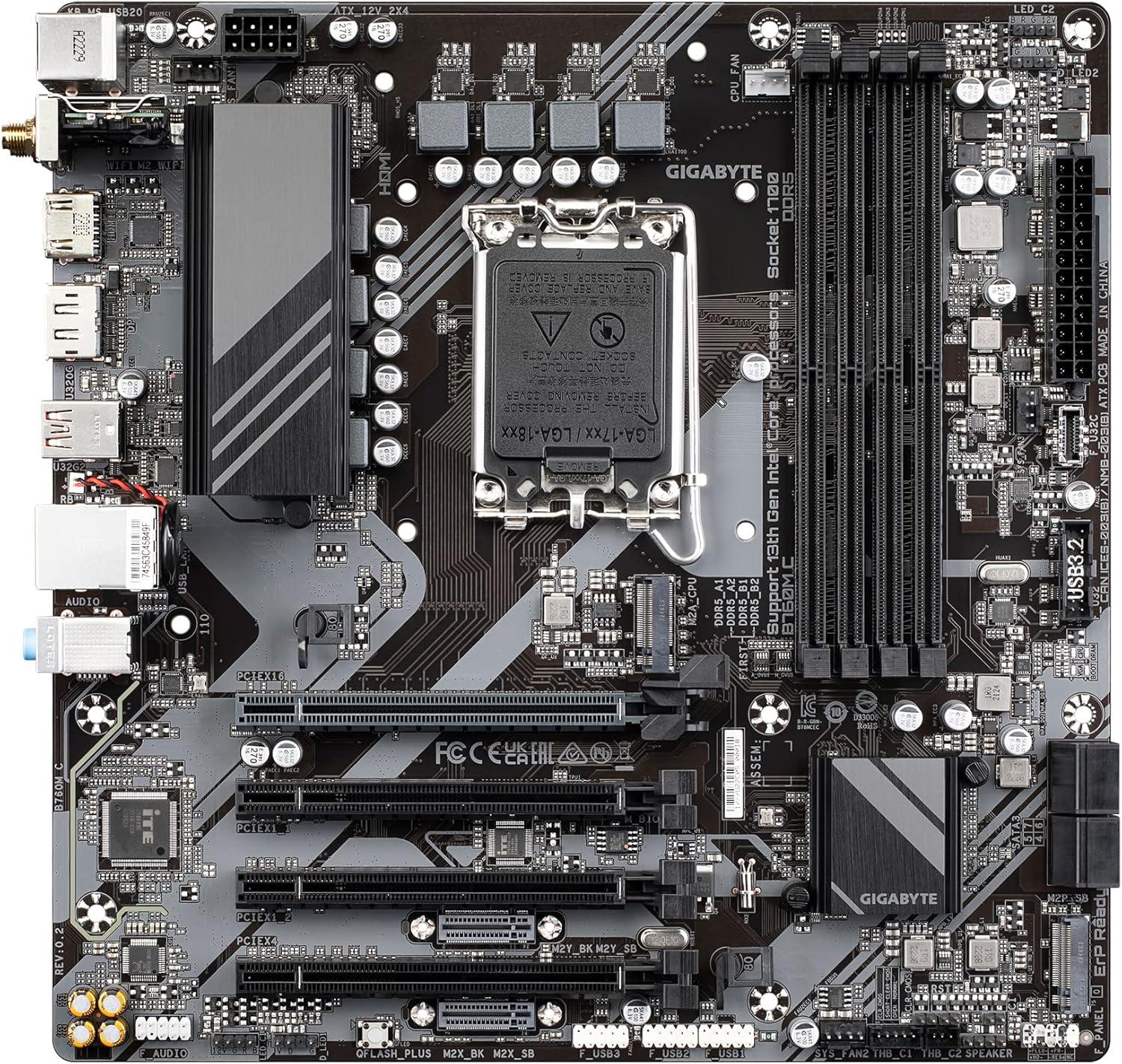 Gigabyte B760M C Intel LGA 1700 DDR5 mATX Desktop Motherboard