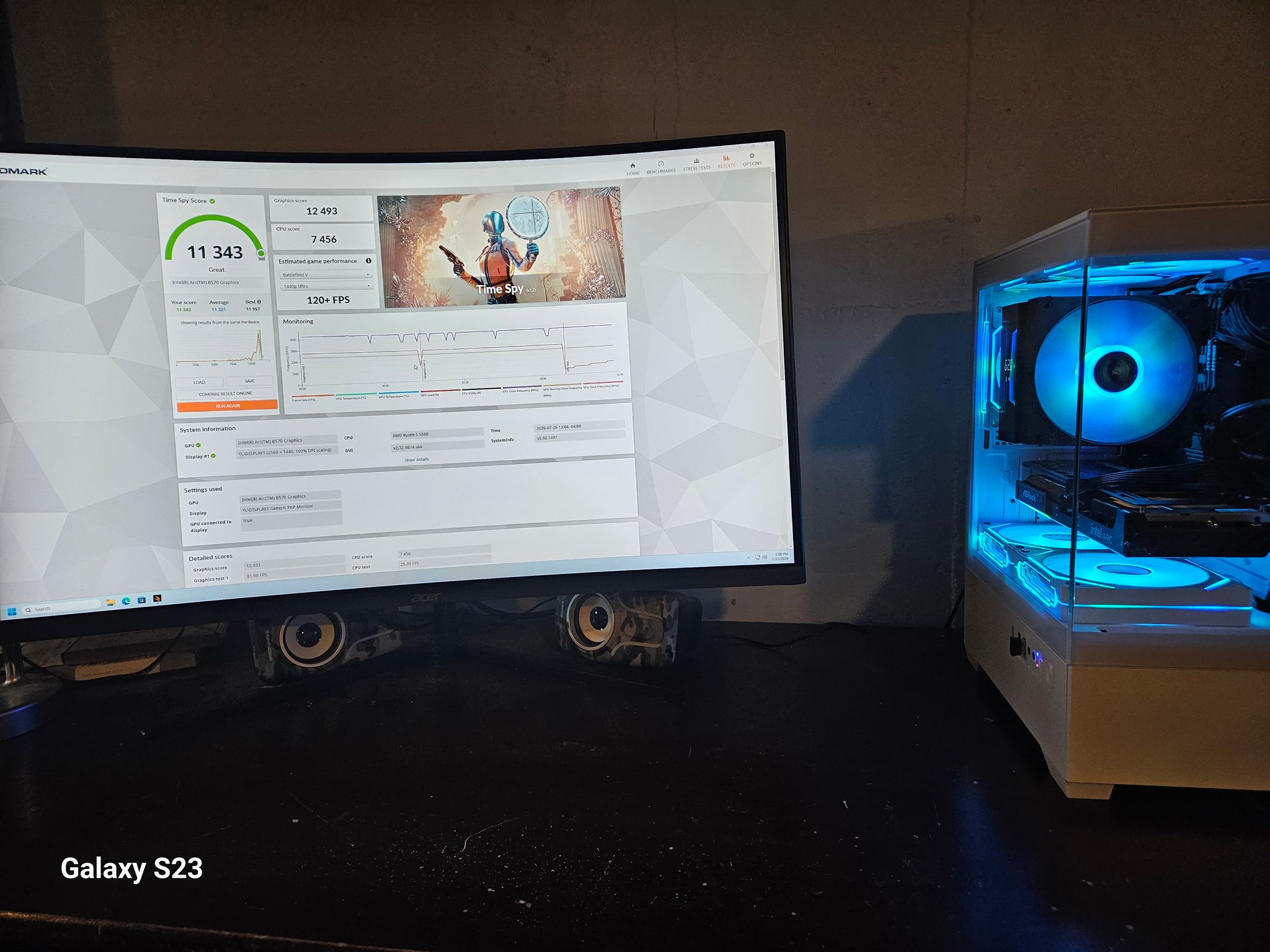 🔥 Ryzen 5 5500 + Arc B570 Gaming PC | 32GB RAM | 1TB Gen3 NVMe SSD | ARGB Build | Ready to Game!