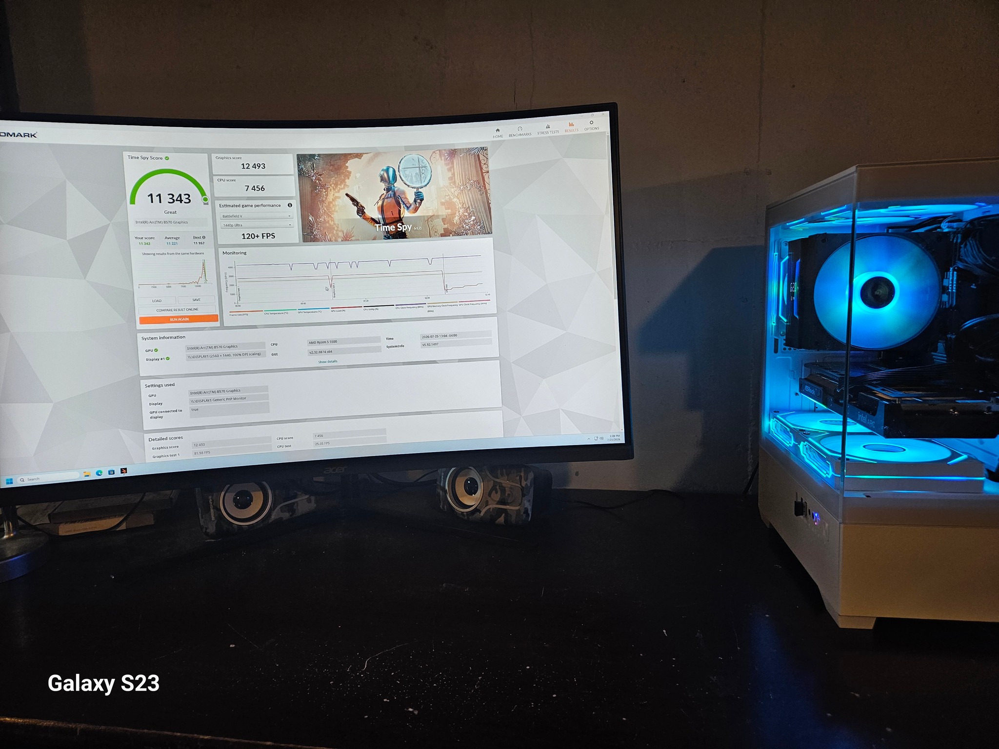 🔥 Ryzen 5 5500 + Arc B570 Gaming PC | 32GB RAM | 1TB Gen3 NVMe SSD | ARGB Build | Ready to Game!