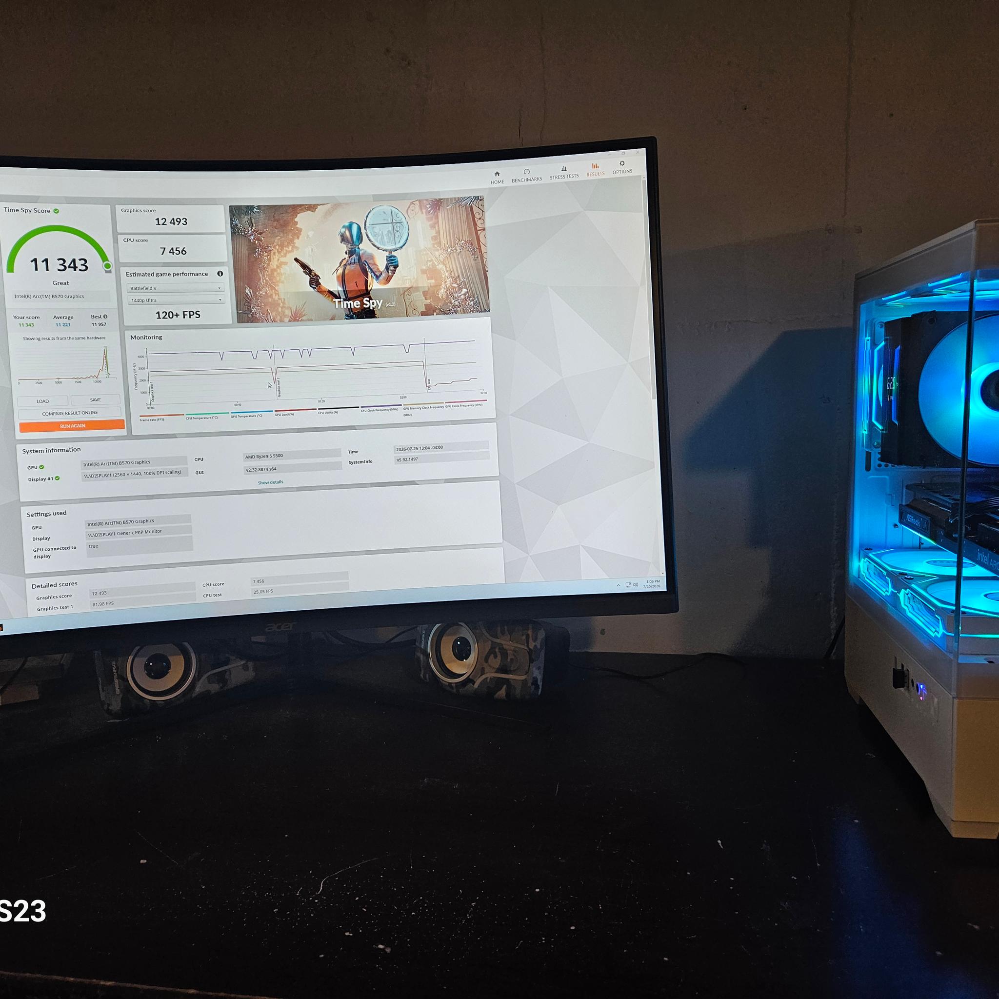 🔥 Ryzen 5 5500 + Arc B570 Gaming PC | 32GB RAM | 1TB Gen3 NVMe SSD | ARGB Build | Ready to Game!