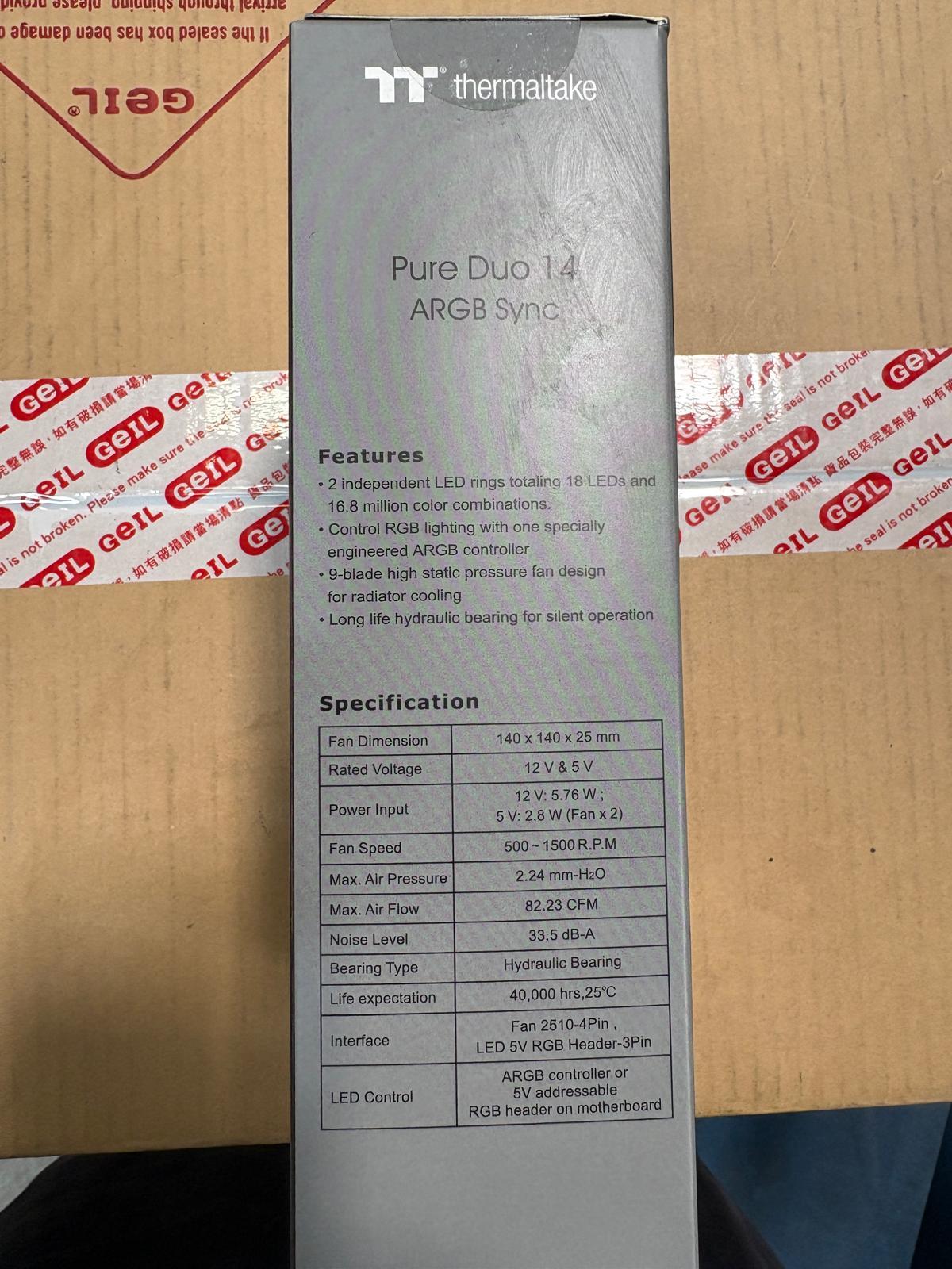 Brand New In Box -  FAN | THERMALTAKE Pure Duo 140mm