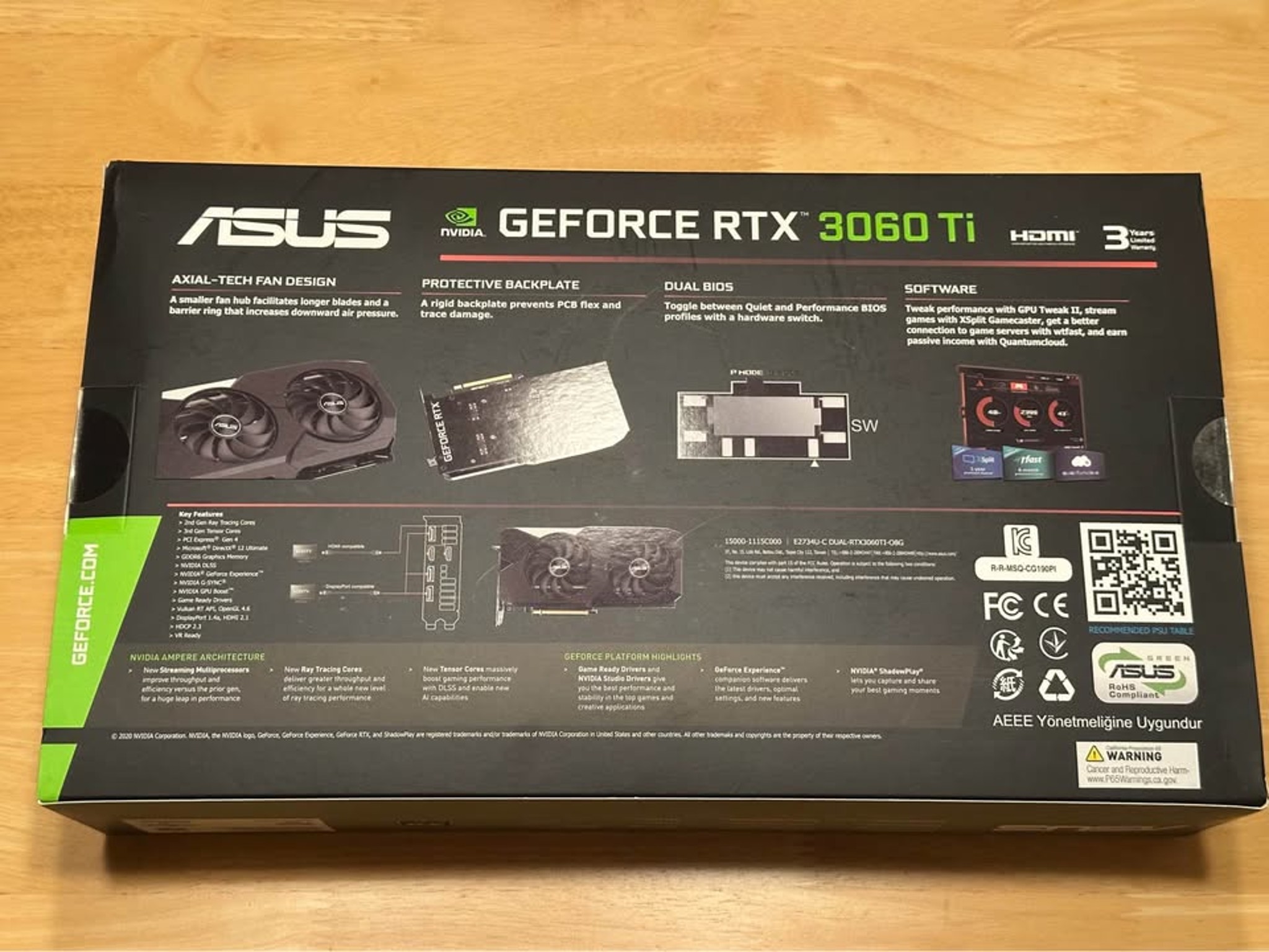 Open box Asus RTX 3060 Ti Dual OC 8GB