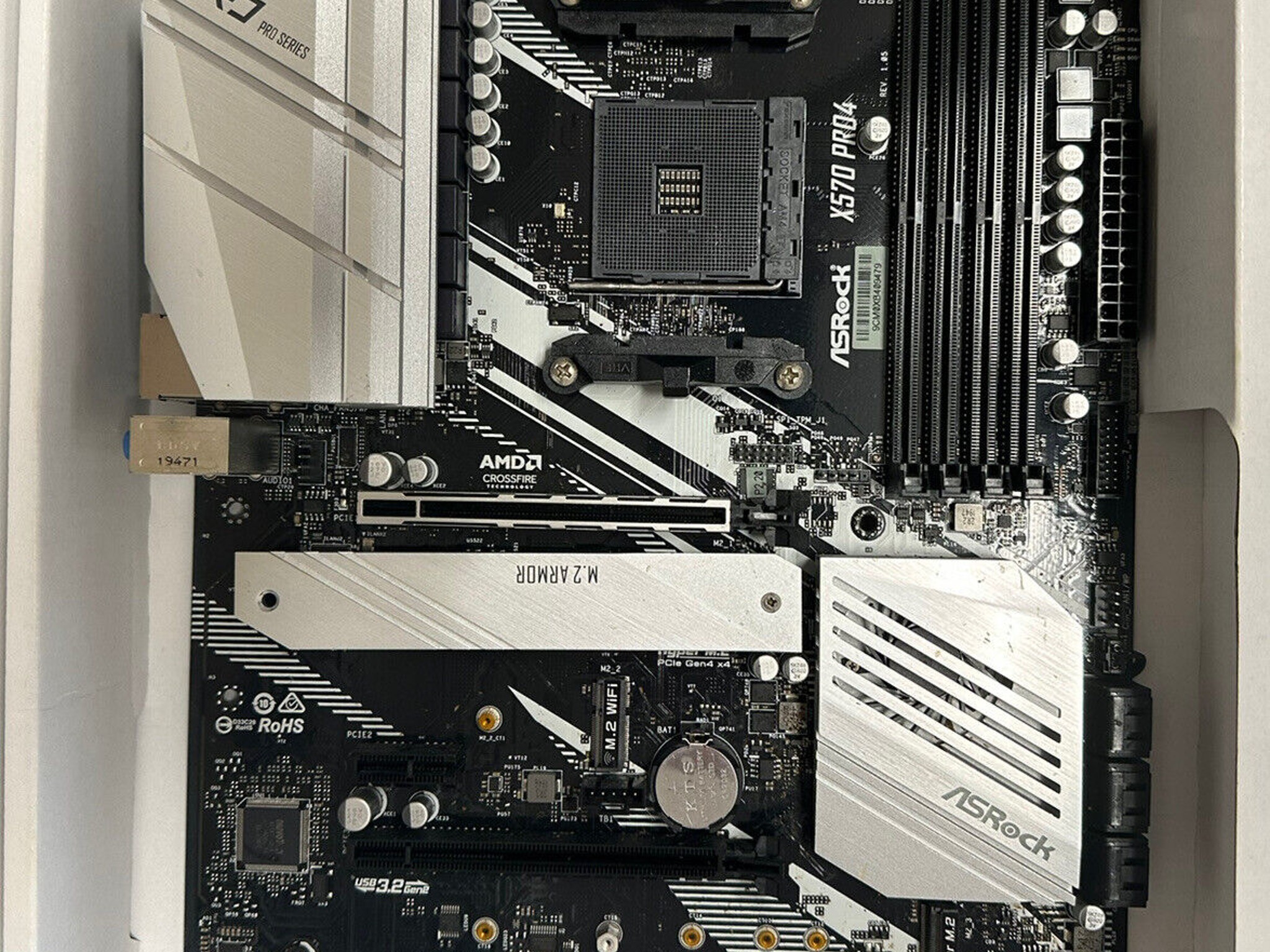 Pre-owned ASRock X570 Pro 4 AMD AM4 DDR4-SDRAM Motherboard