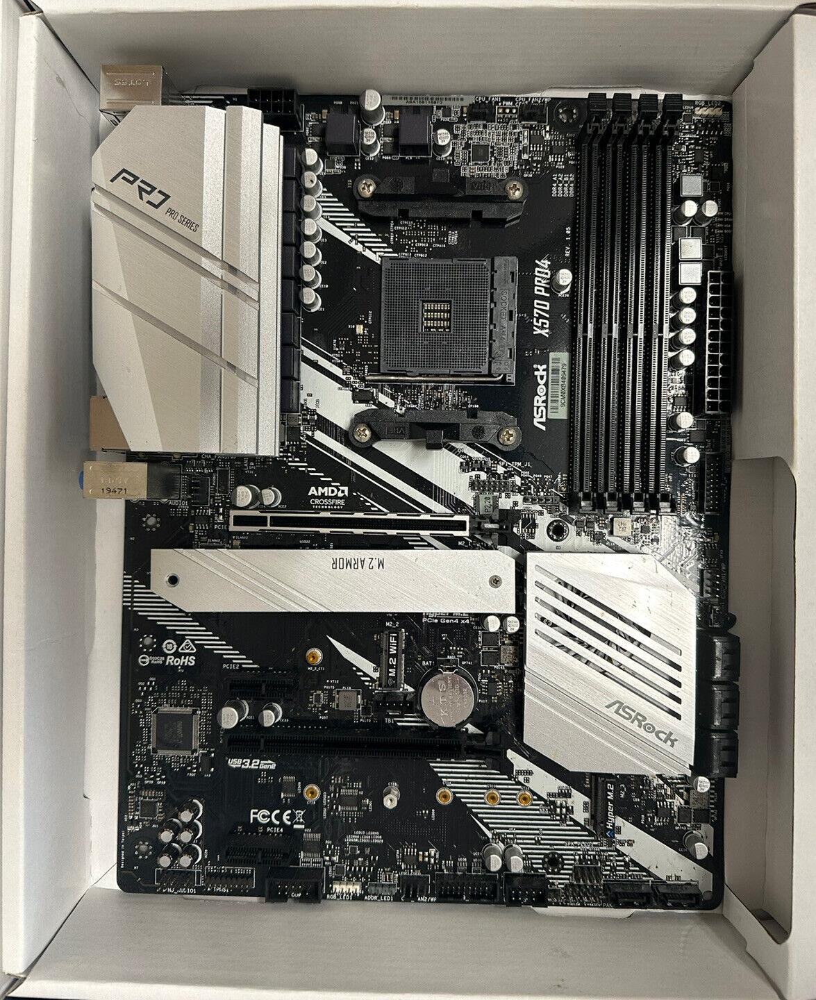 Pre-owned ASRock X570 Pro 4 AMD AM4 DDR4-SDRAM Motherboard