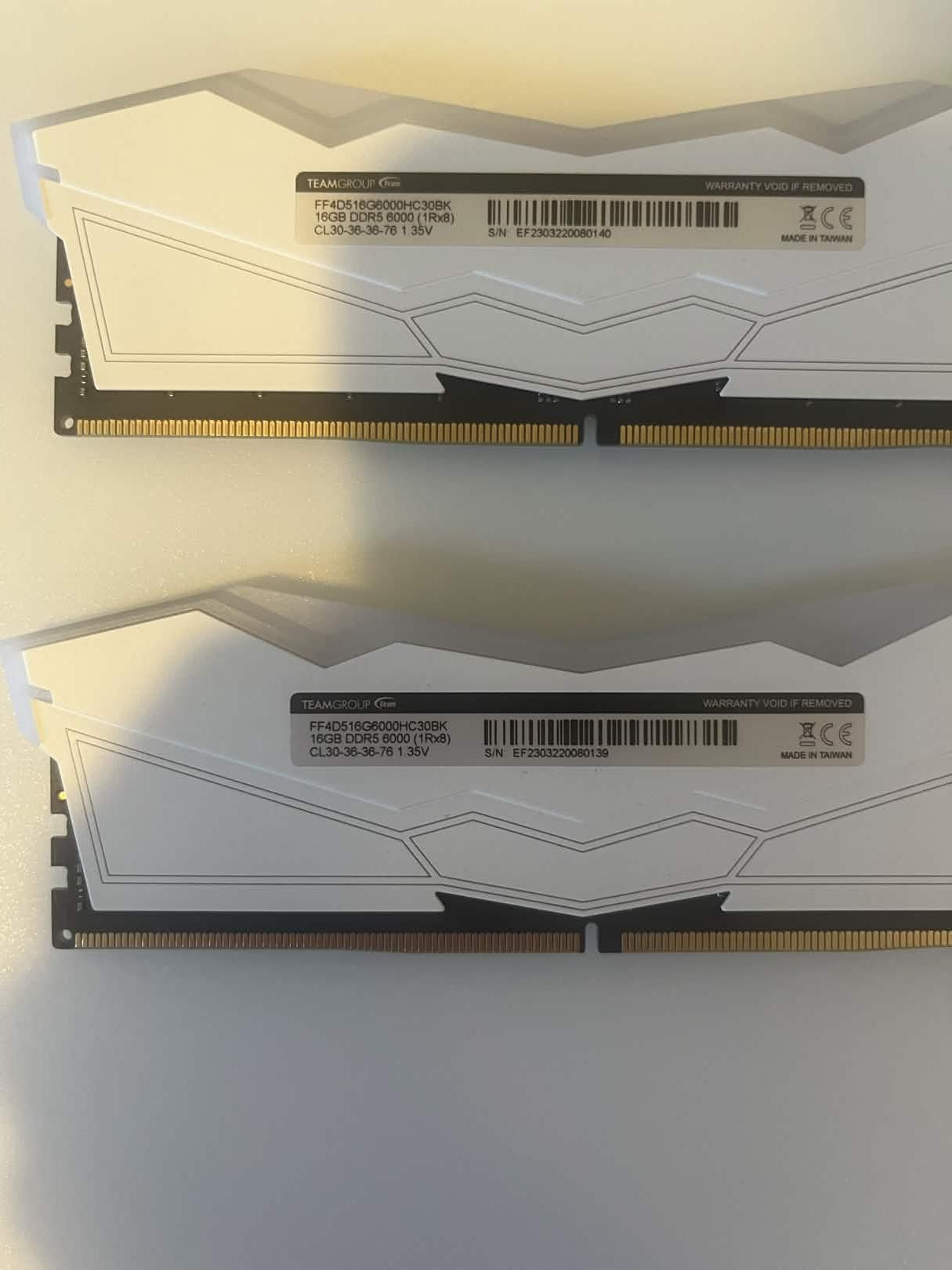 T-Force Delta RGB DDR5 Ram 32GB (2x16GB) 6000MHz PC5-48000 CL30 Intel XMP 3.0 & AMD Expo Compatible