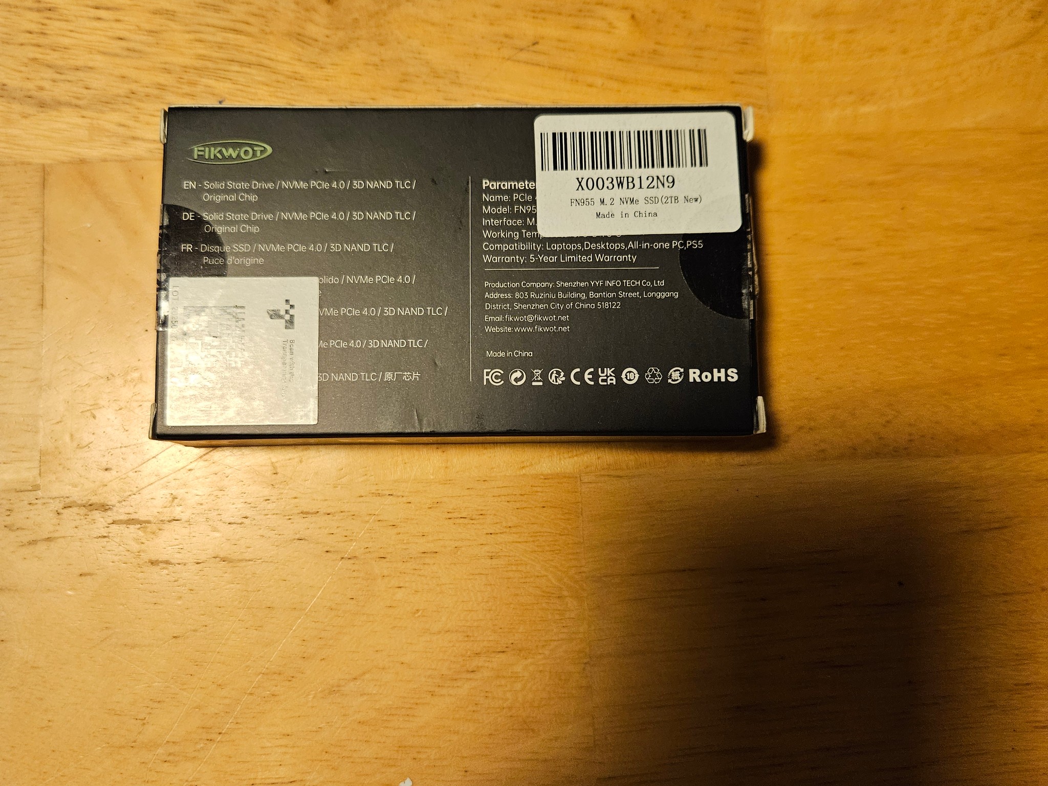 Fikwot FN 955 2TB NVME SSD with Free NVME Enclosure