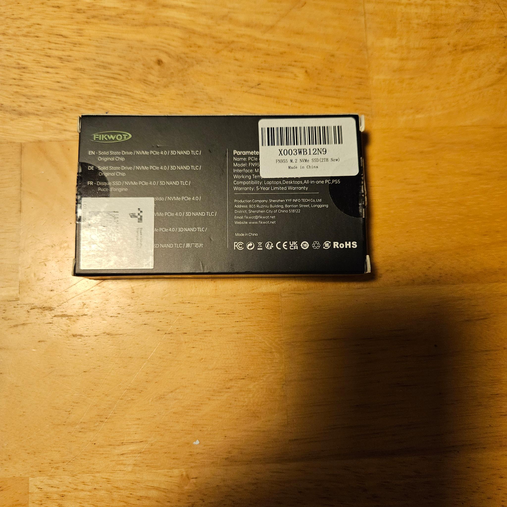 Fikwot FN 955 2TB NVME SSD with Free NVME Enclosure