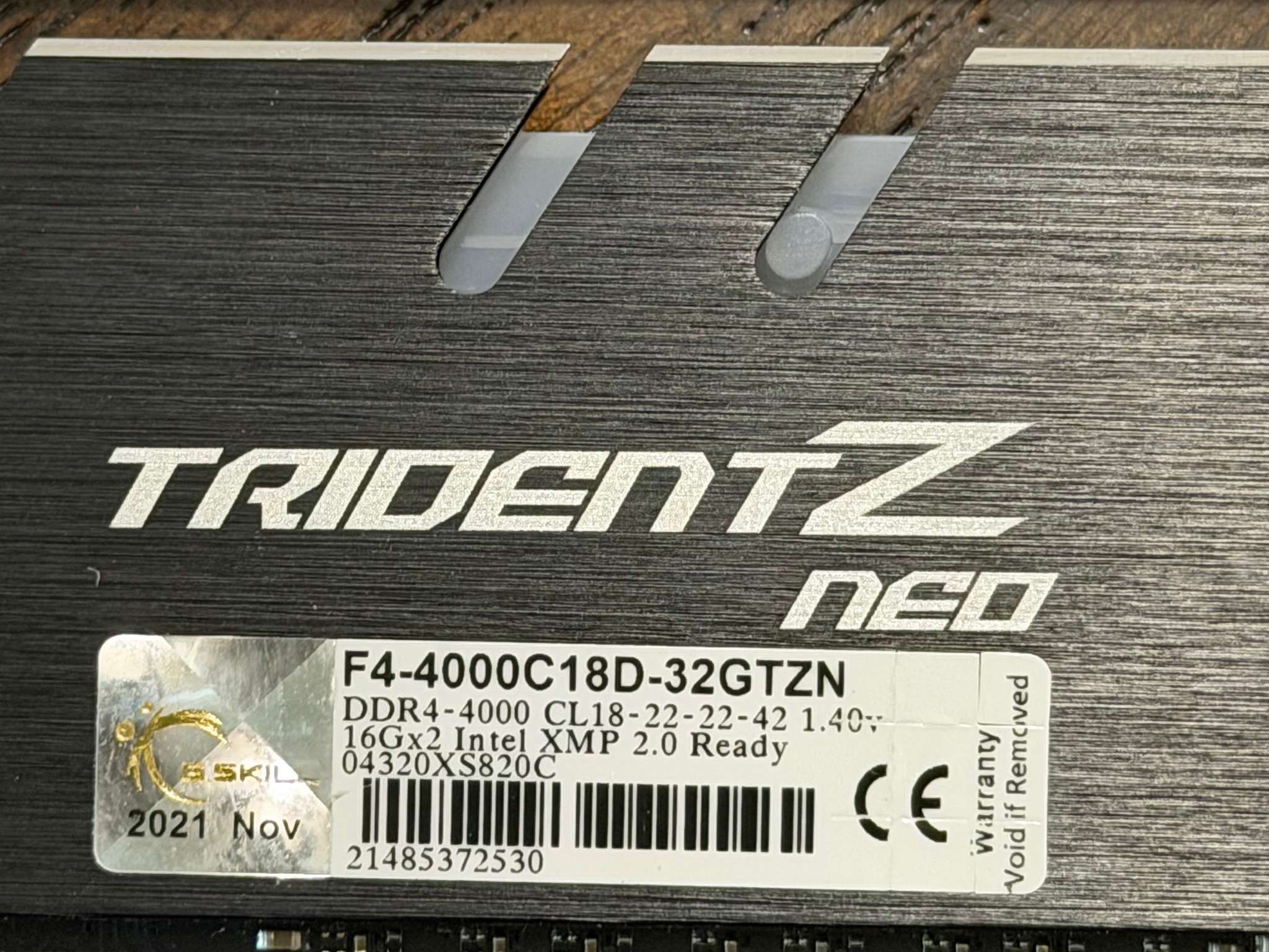 G.Skill Trident Z Neo 32GB (2x16GB) 4000MHz CL18 DDR4 RAM