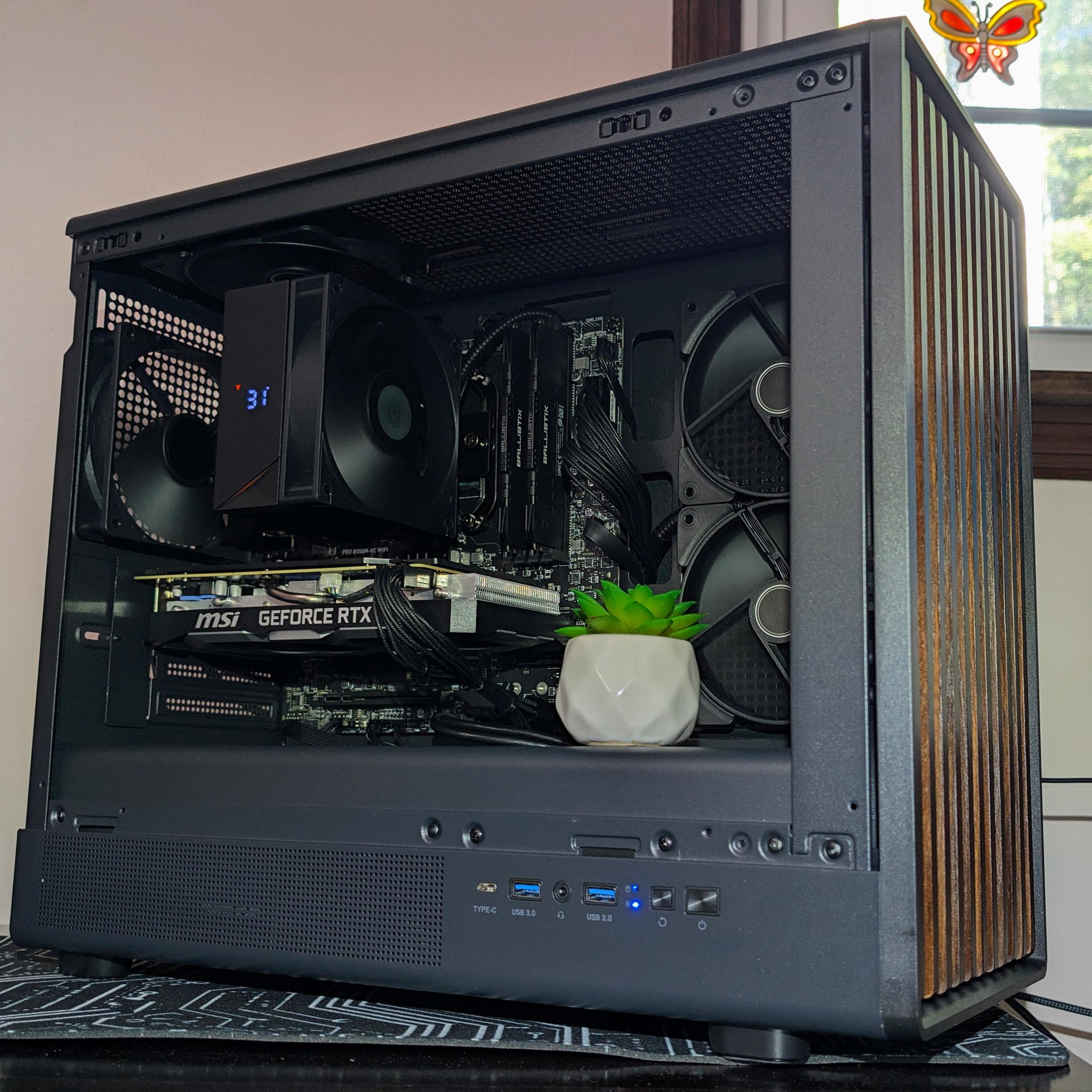 Ultra-Clean Wood Stealth PC | Ryzen 7 5800X + RTX 2060 Super | 1440p Gaming / Office Workstation