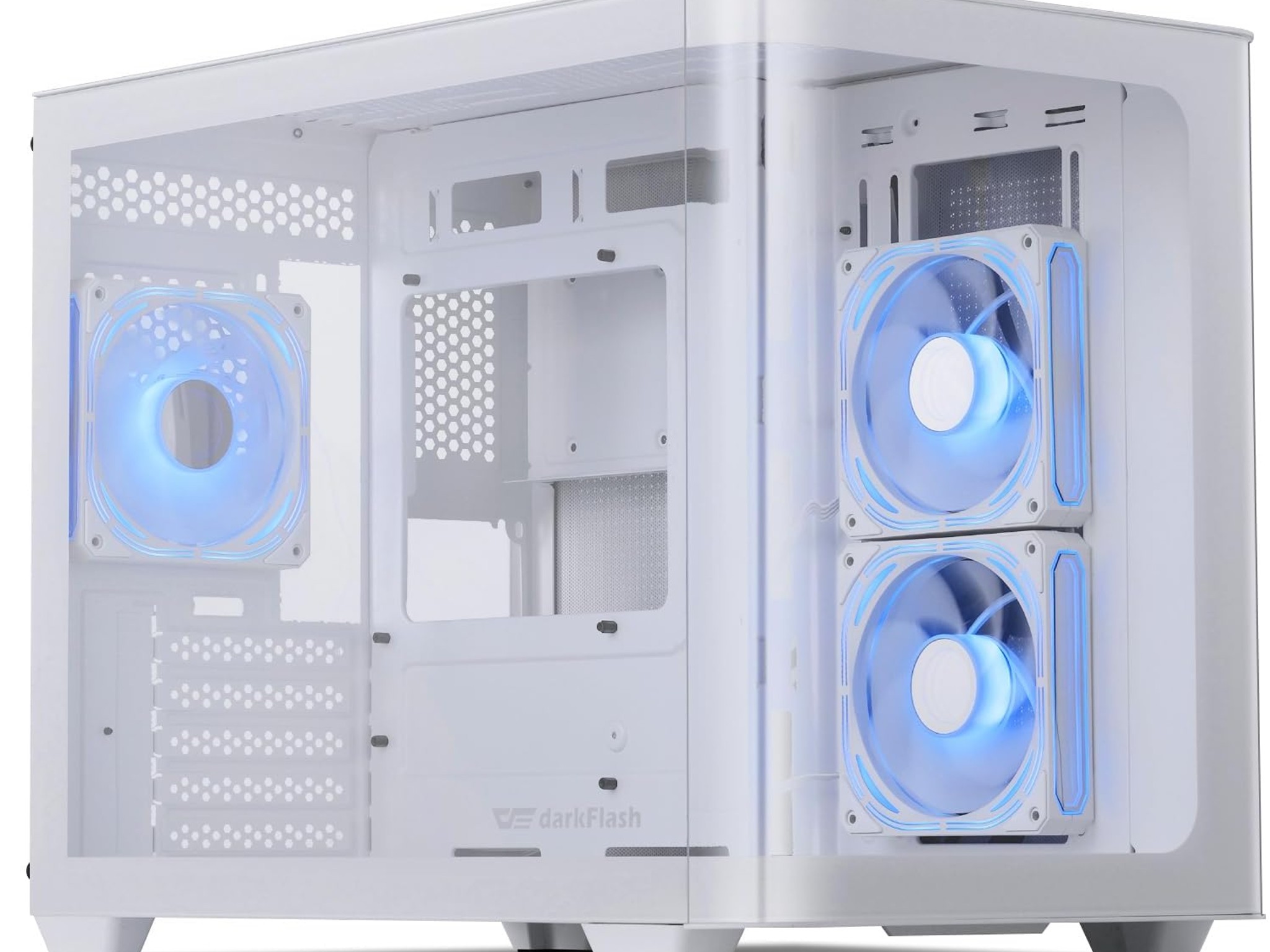 darkFlash DPW90M Black Micro-ATX Case | Dual Glass | 3 ARGB Fans | 360mm AIO Support