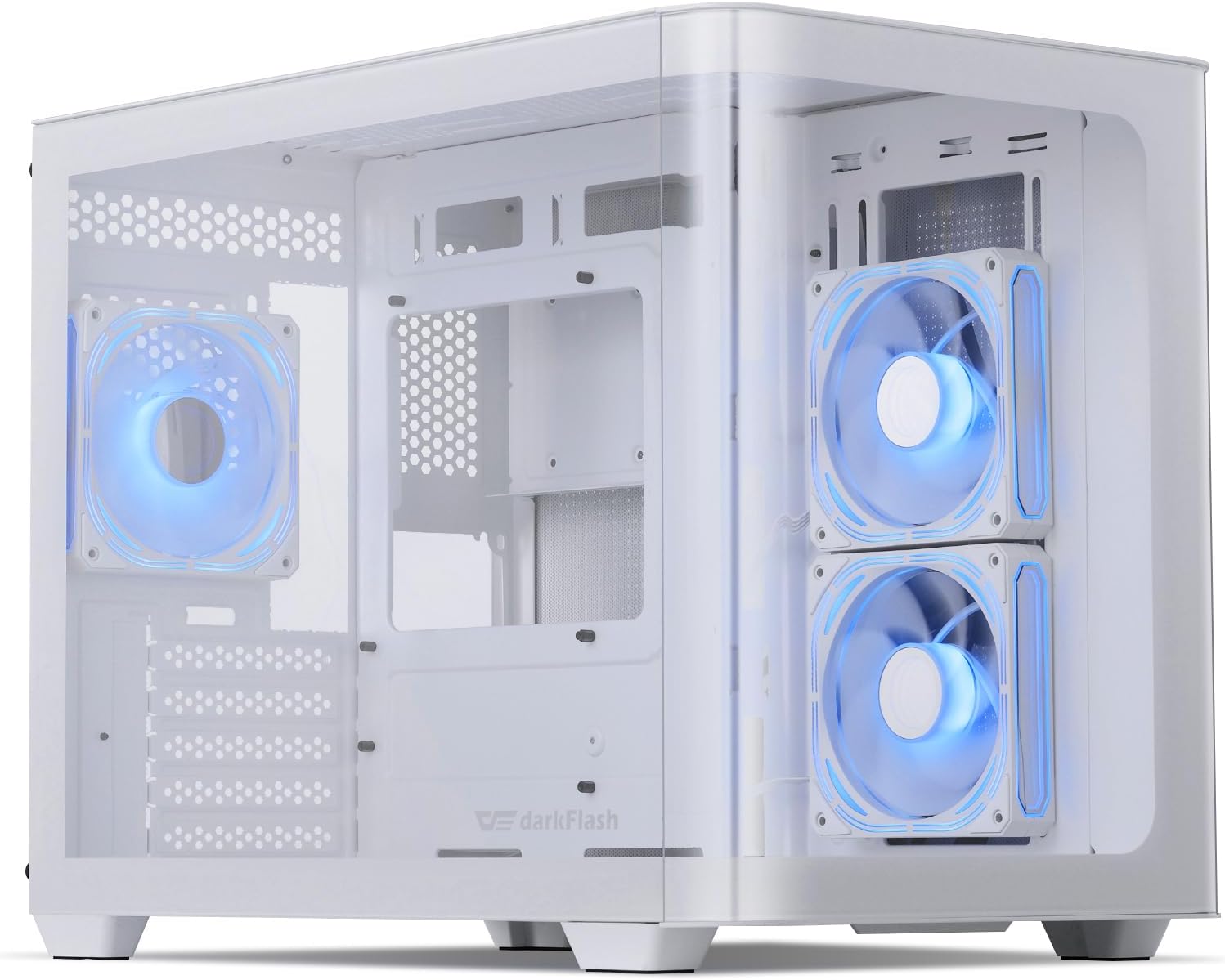 darkFlash DPW90M Black Micro-ATX Case | Dual Glass | 3 ARGB Fans | 360mm AIO Support