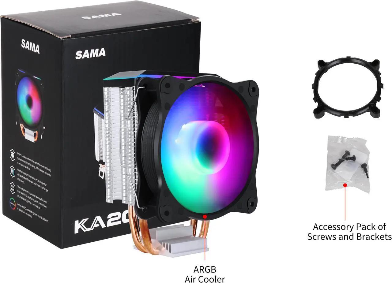 SAMA KA200D RGB CPU Air Cooler 9cm fan for AMD/Intel