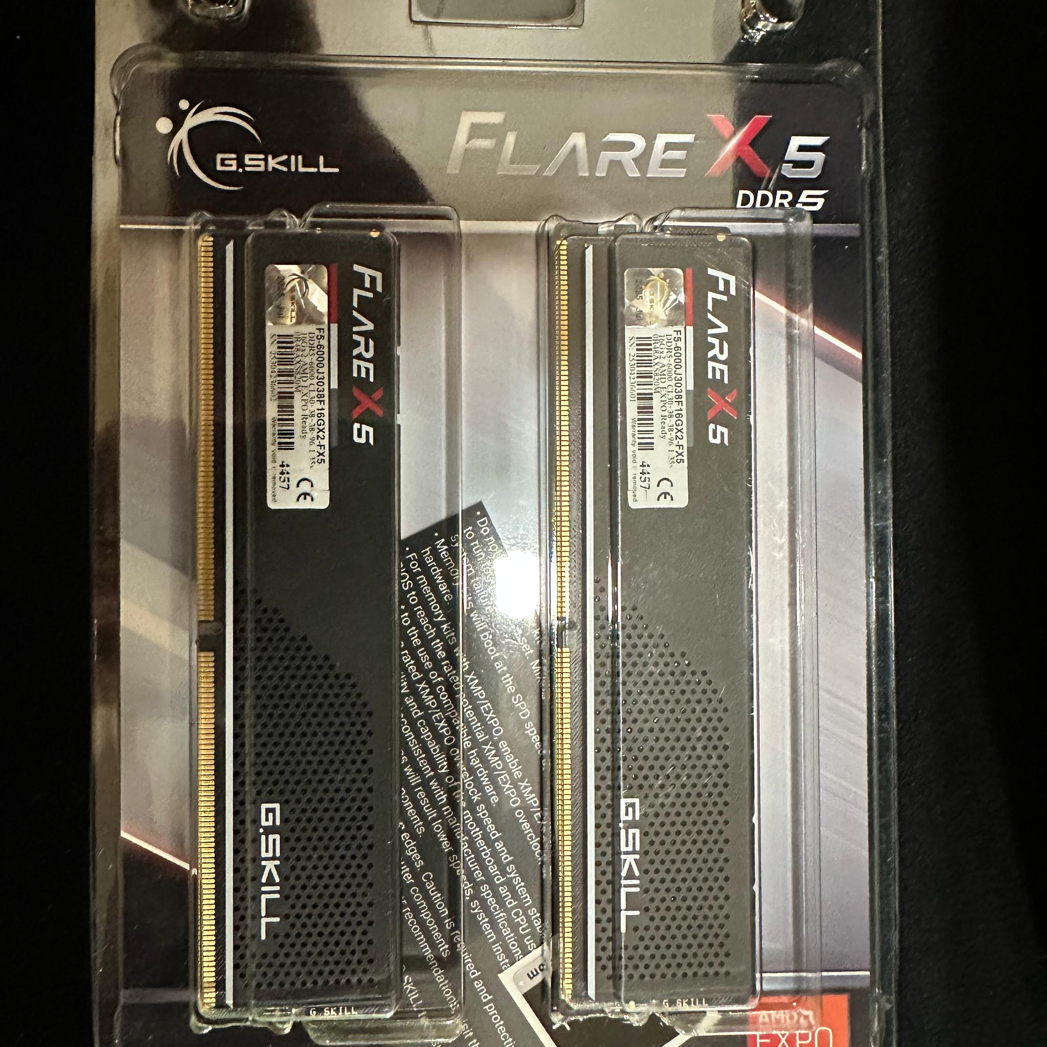 G.SKILL Flare X5 Series DDR5 RAM 32GB (2x16GB) 6000MT/s CL30-38-38-96