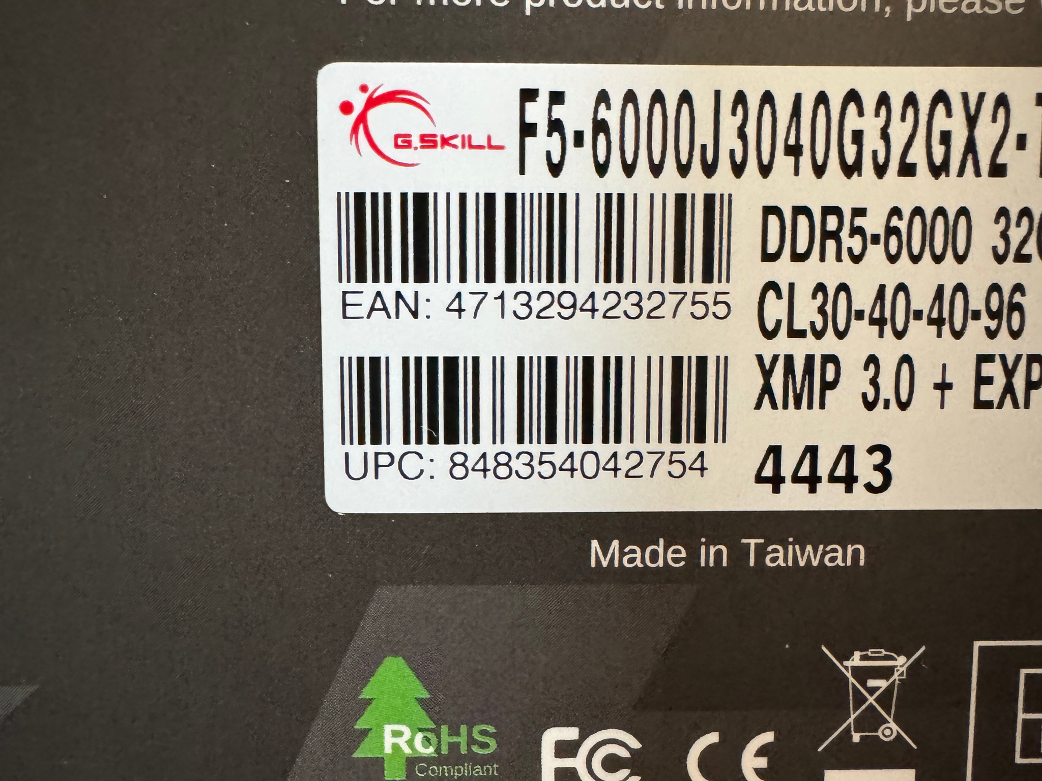NIB Trident Z5 Neo 64gb 6000mt/s CL30 BLACK