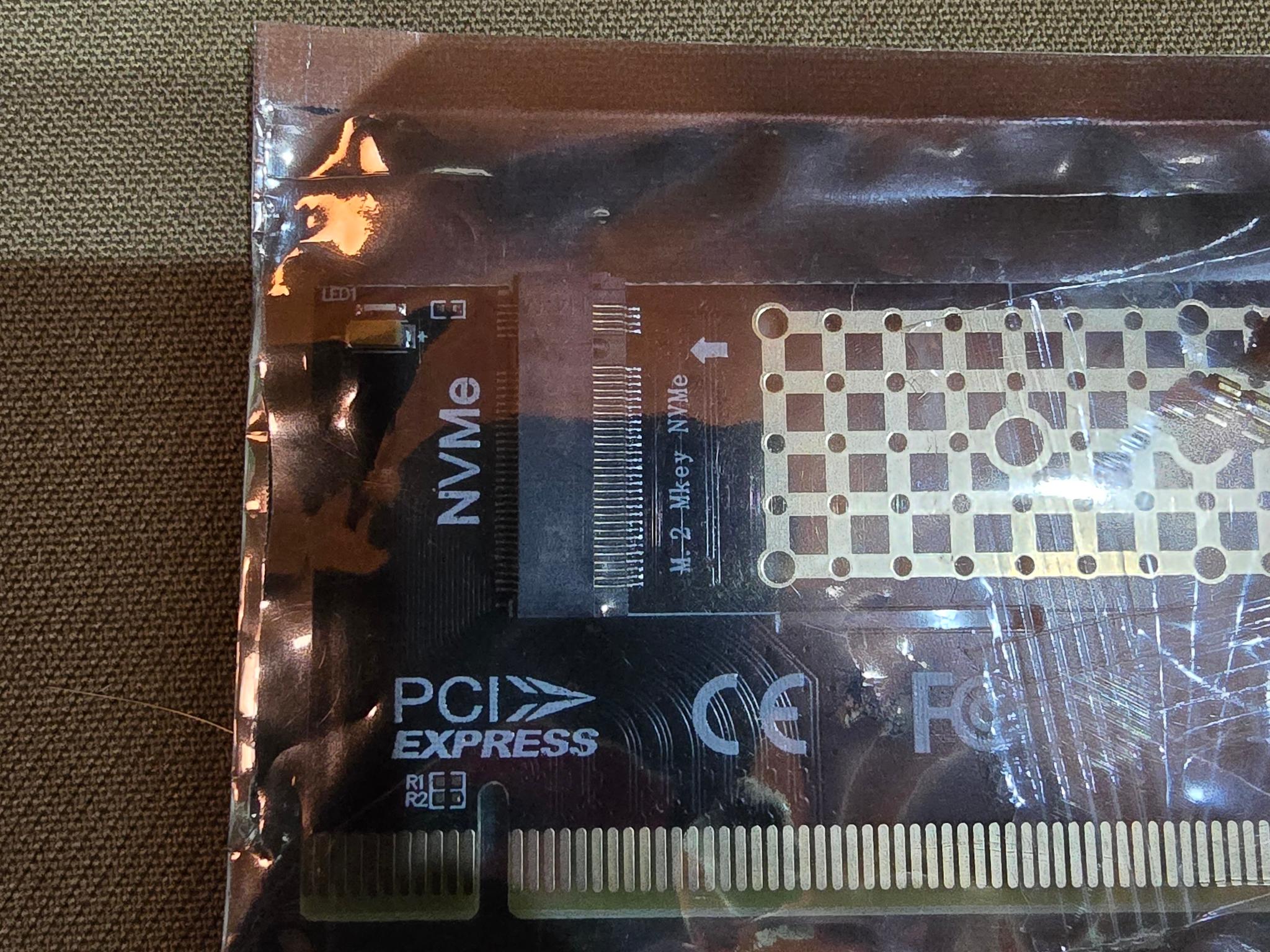 Card with M2 Aluminum Heat Sink for PCI-e NGFF SSD