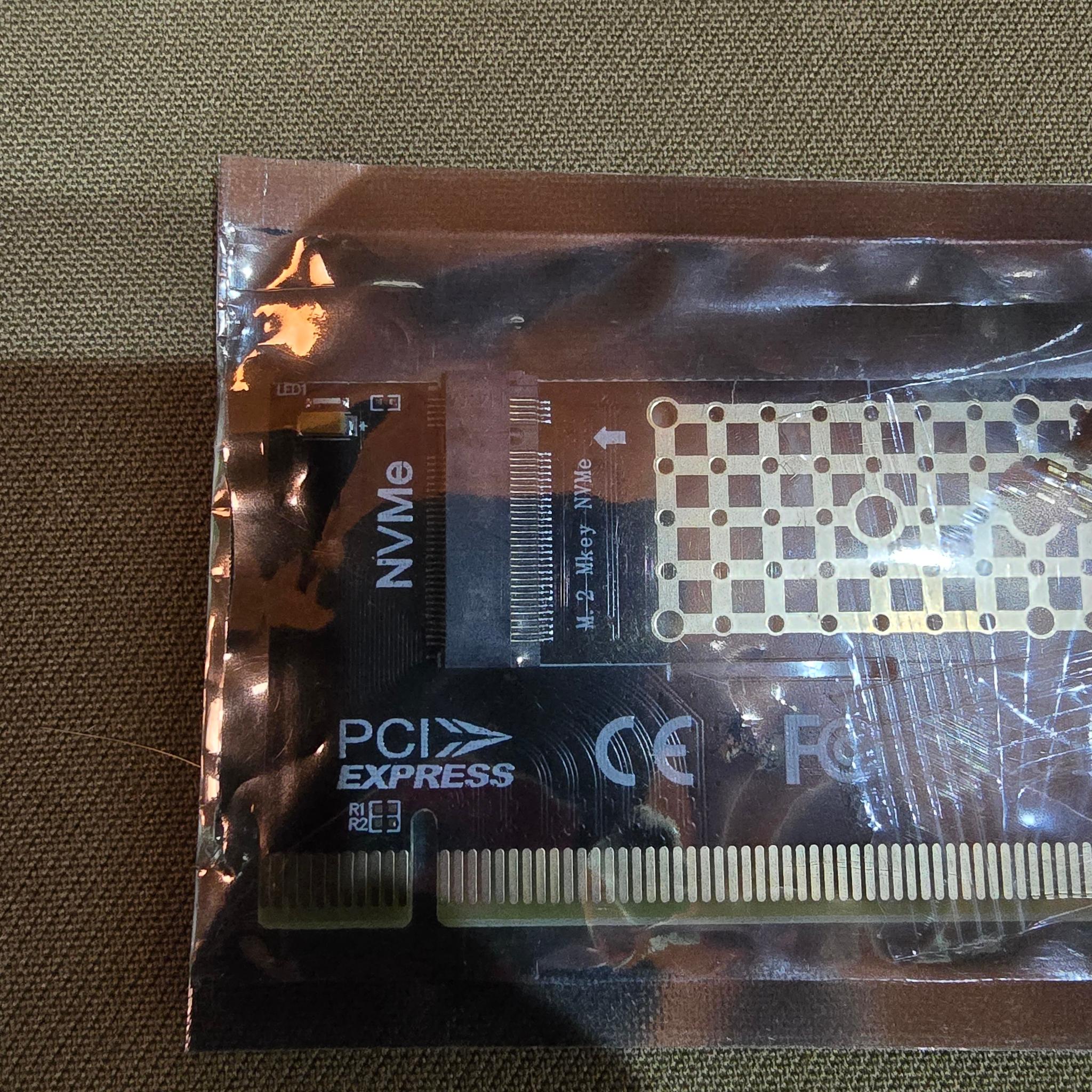 Card with M2 Aluminum Heat Sink for PCI-e NGFF SSD