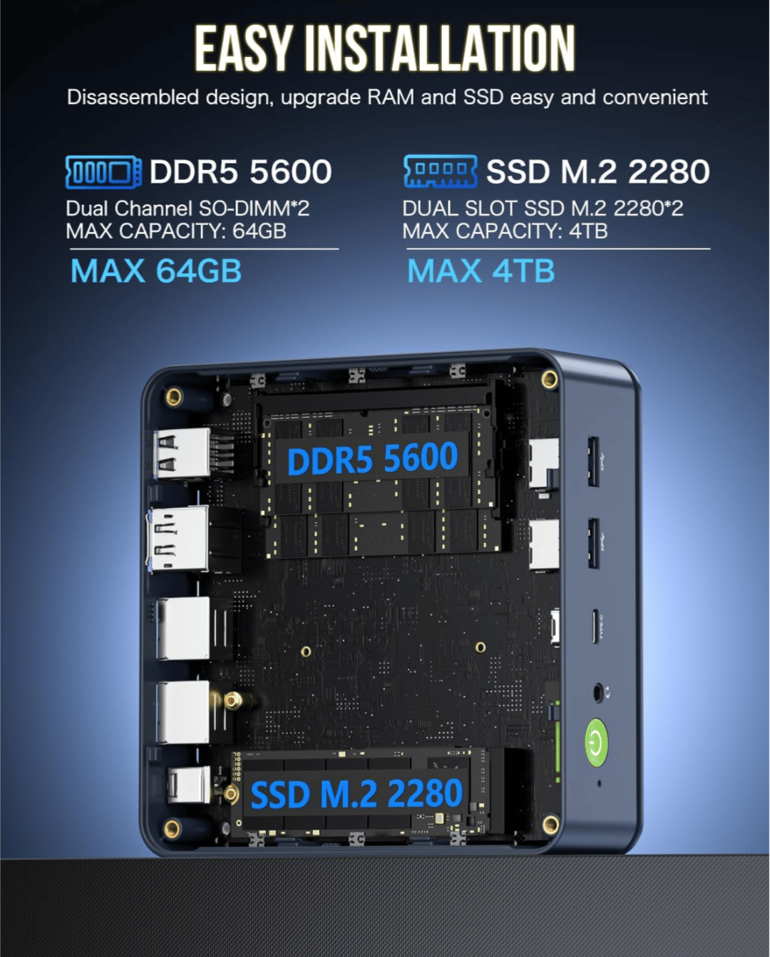 Ryzen 7 7840HS + 16GB DDR5 + 512GB NVME Dual NIC LAN 2.5Gbps GMKtek K6 NucBox Mini PC