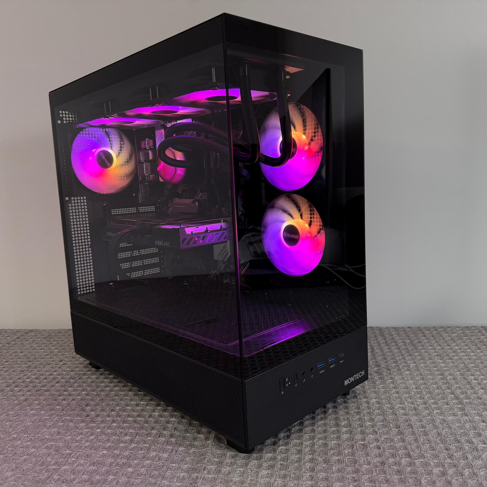 ARC B580 12GB OC • RYZEN 7 5800XT • B550 WIFI • 16GB DDR4 • 512GB SSD • 360MM AIO • NEW GAMING PC