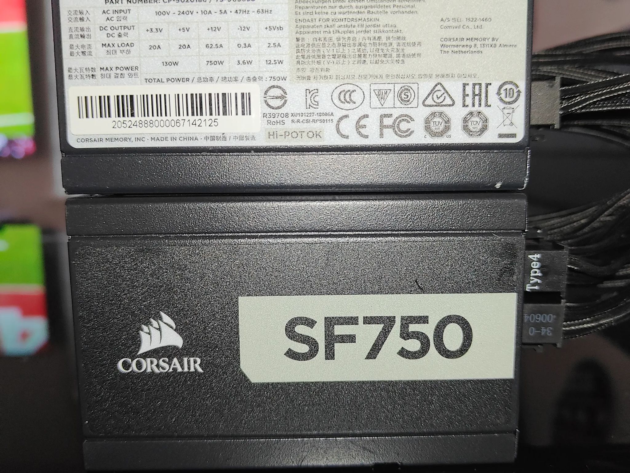 Corsair SF750 SFX 80 PLUS PLATINUM POWER SUPPLY