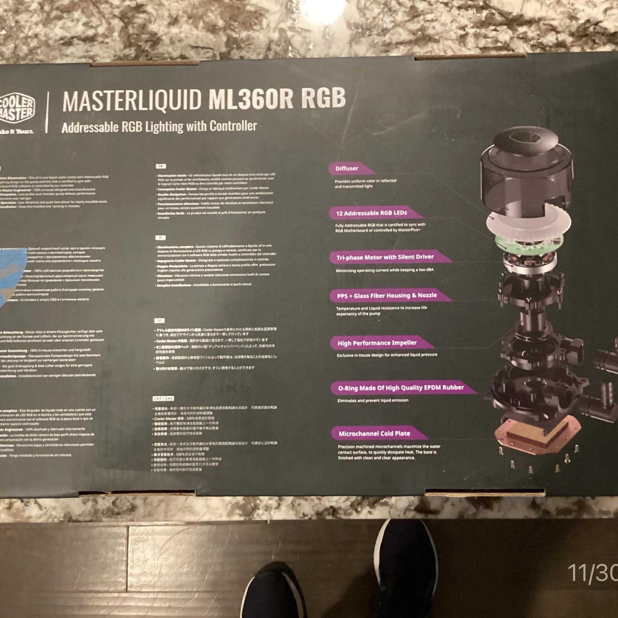 ++ NEW ++ Cooler Master MasterLiquid ML360R ARGB AIO Triple Fans for AMD/Intel CPUs - Never Used