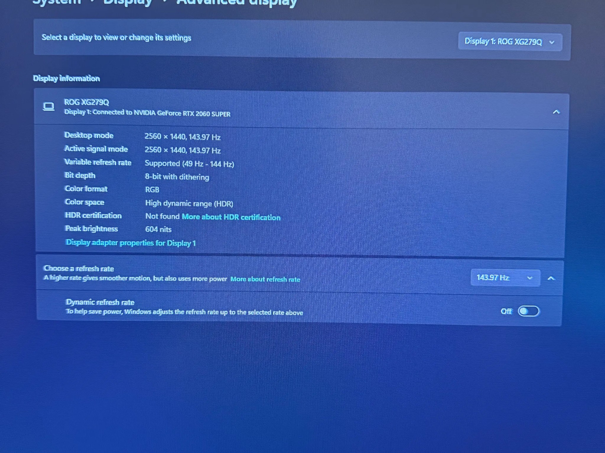 ASUS ROG STRIX XG279Q