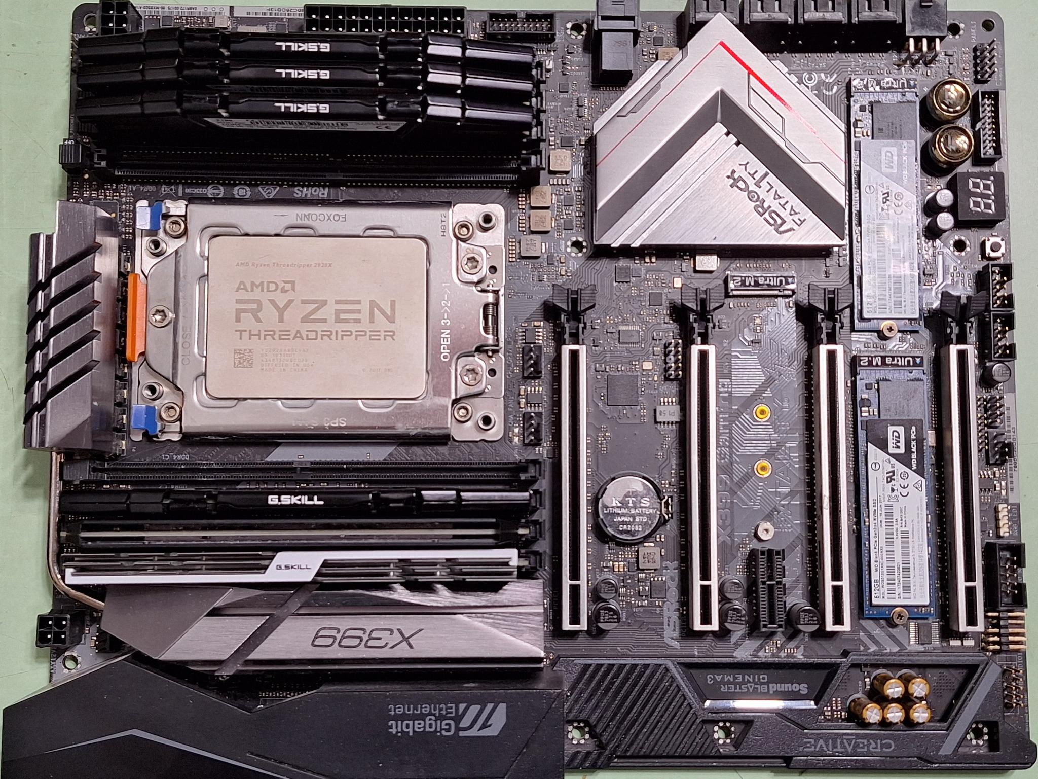 Threadripper 2920X + X399 Motherboard + Ram + 2 Gen M.2 SSD's + a SATA Controller card