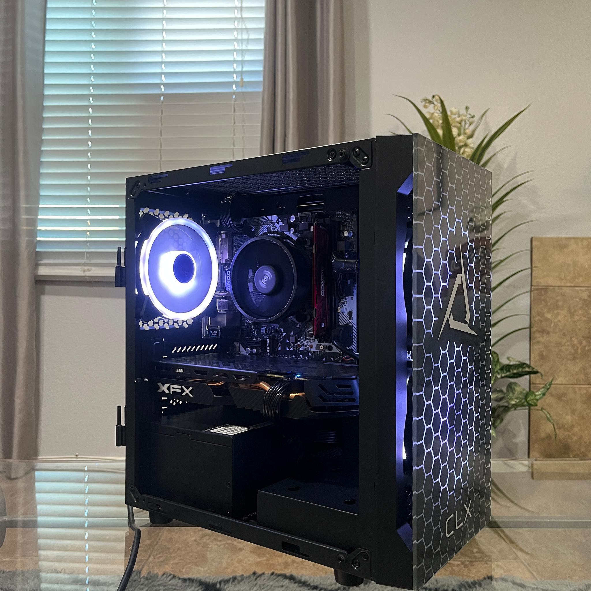 RX 580 8GB, Ryzen 7 1700, 8GB RAM | Black RGB Gaming Computer/PC