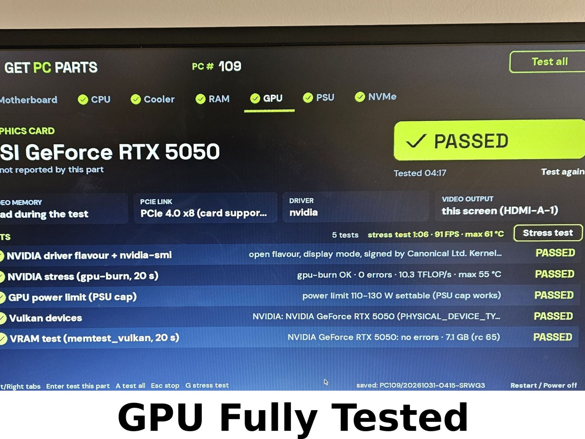 RTX 5050 MSI Ventus 2X OC 8GB