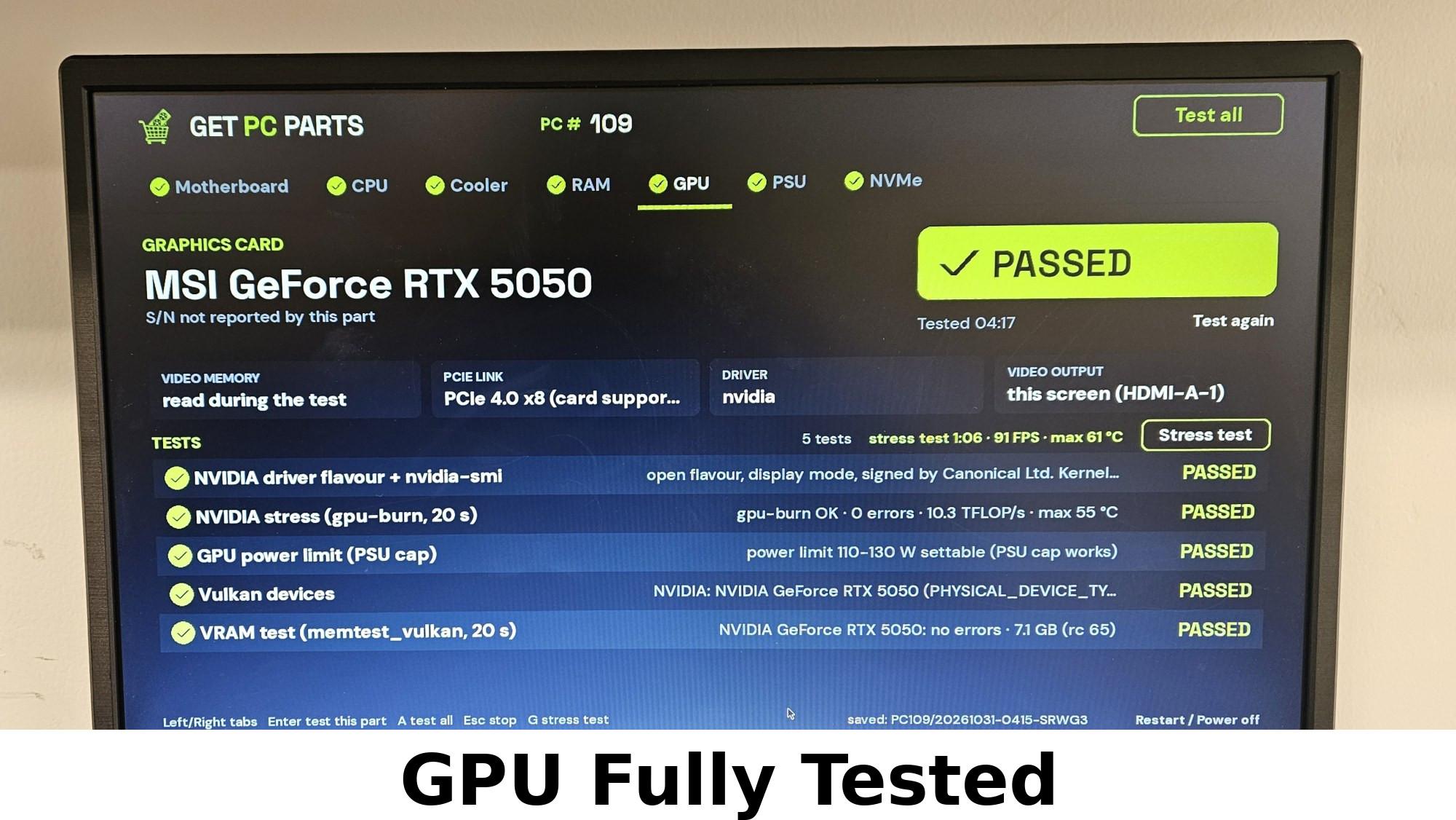 RTX 5050 MSI Ventus 2X OC 8GB