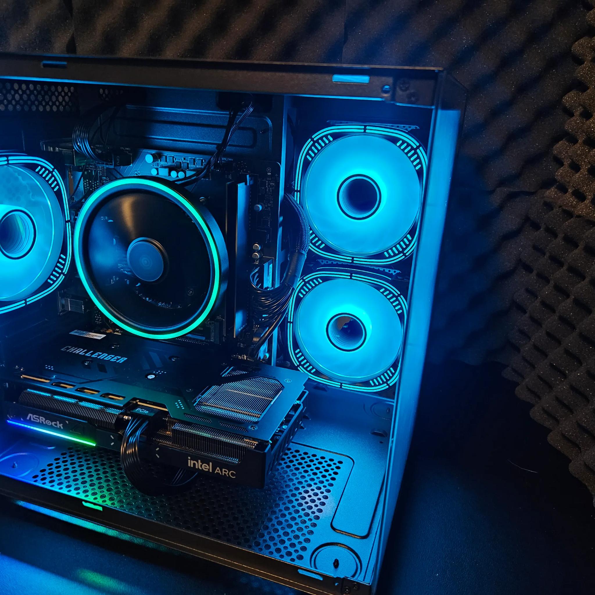 Dark side gaming rig Ryzen 5 / 32GB DDR4/ 1TB SSD / Intel Arc B570
