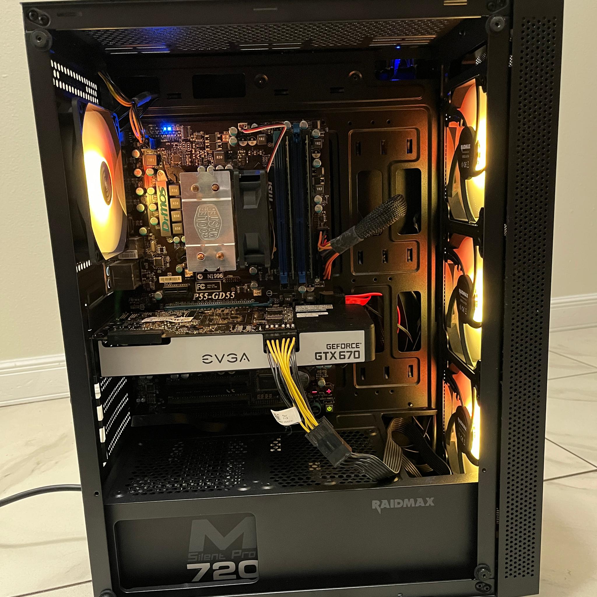 Super Budget Gaming PC - Intel i5-750, NVIDIA GTX 670, 16GB RAM, 756GB Storage, w/ Wi-Fi & BT