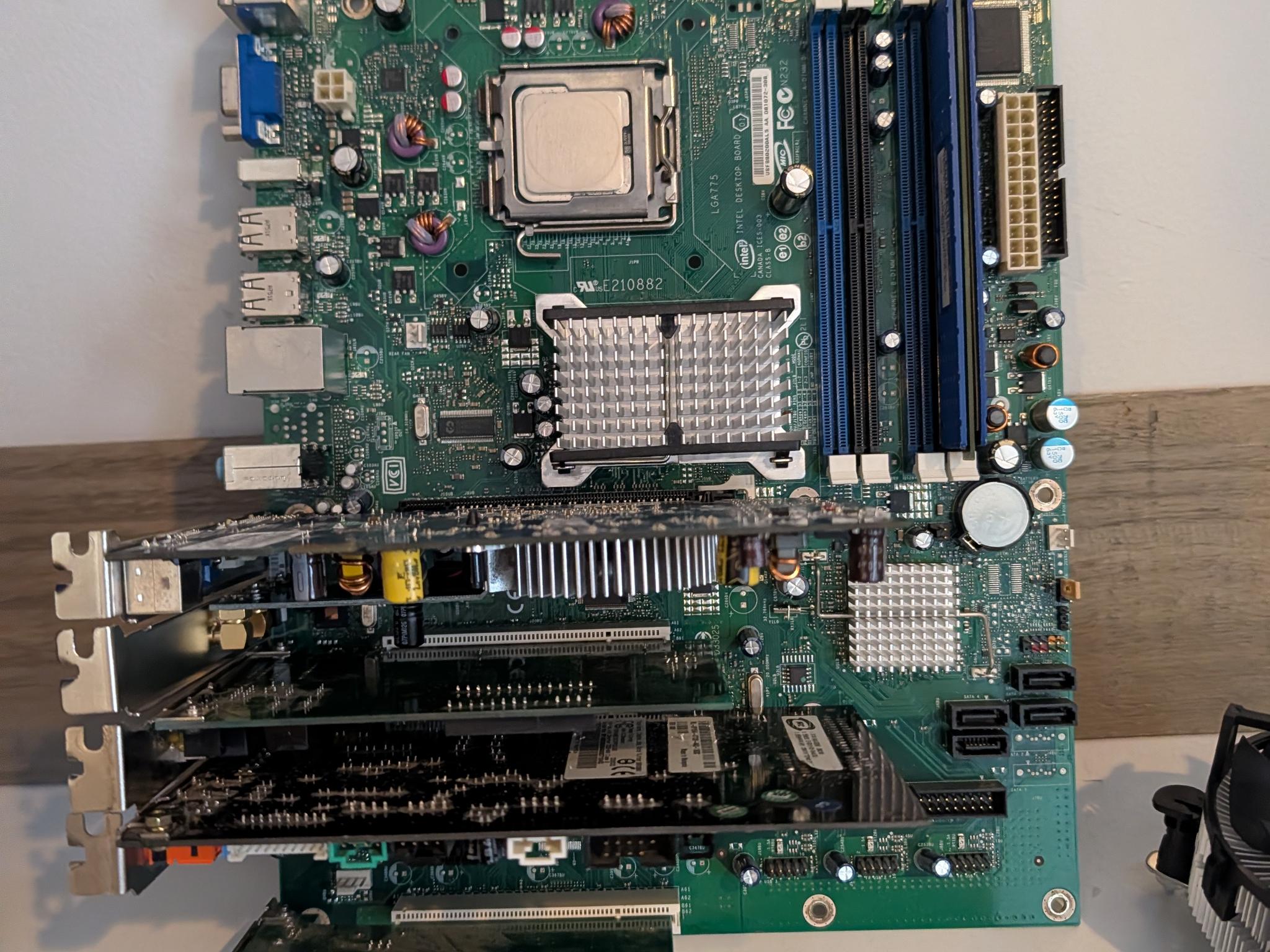 CPU GPU RAM Motherboard, Cooler, Expansion card and Fan combo