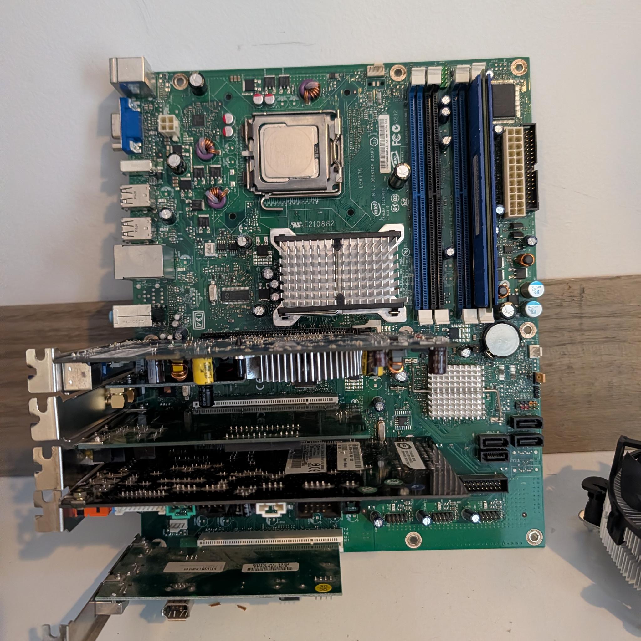 CPU GPU RAM Motherboard, Cooler, Expansion card and Fan combo
