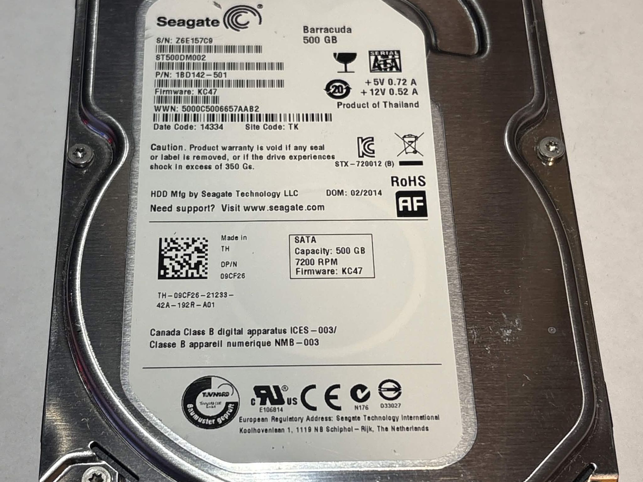 Seagate Barracuda 500GB 7200RPM SATA Hard Drive | Tested & Functional