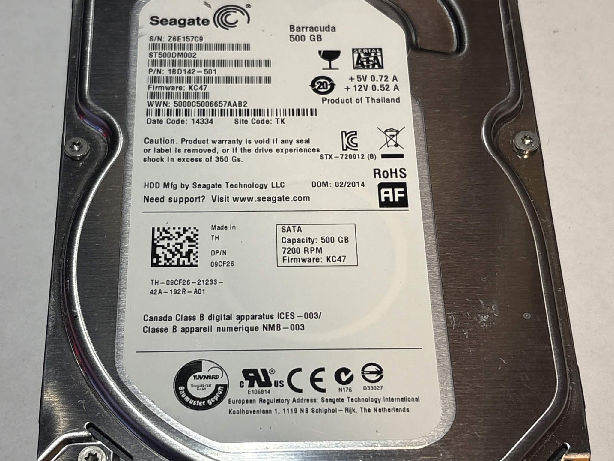 Seagate Barracuda 500GB 7200RPM SATA Hard Drive | Tested & Functional