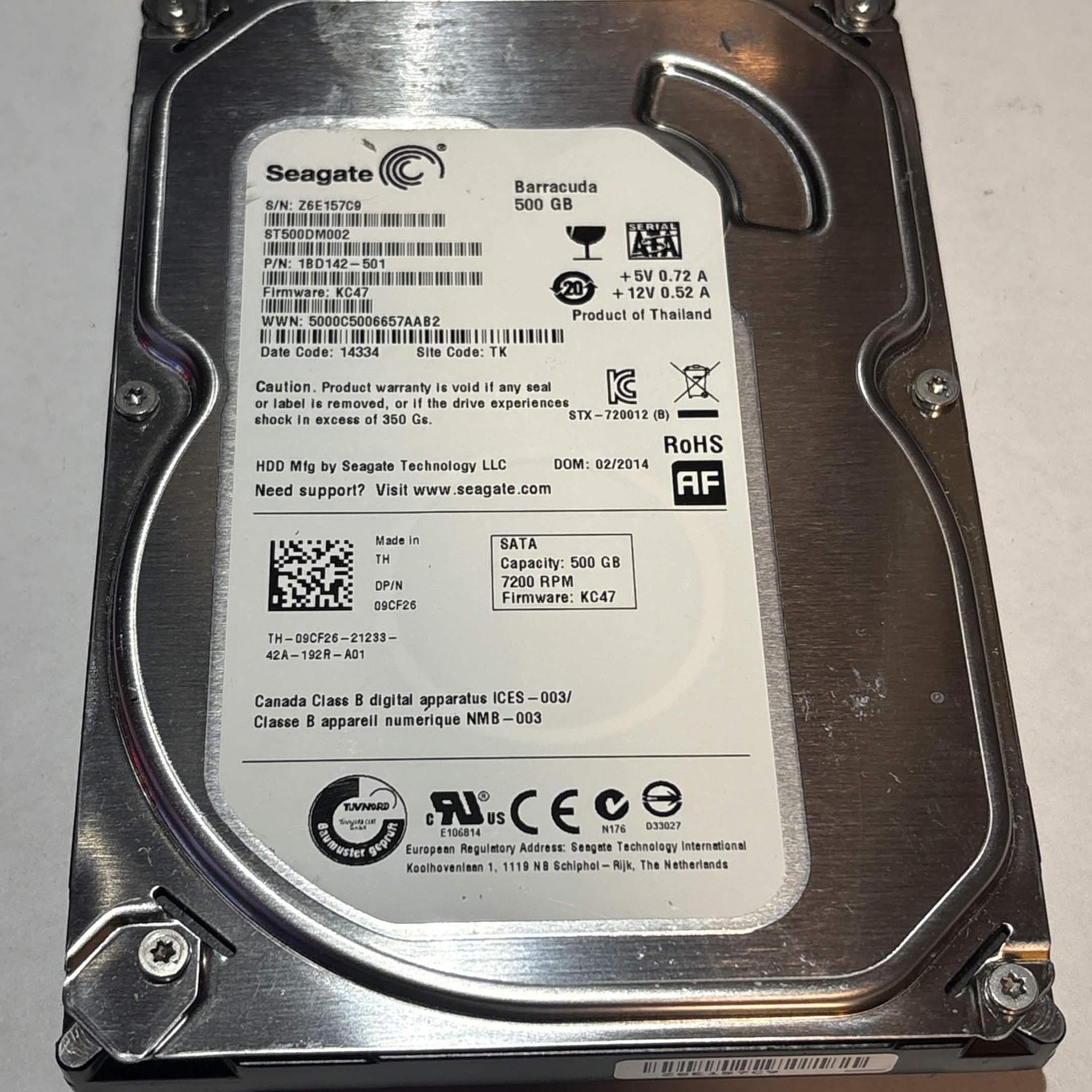 Seagate Barracuda 500GB 7200RPM SATA Hard Drive | Tested & Functional