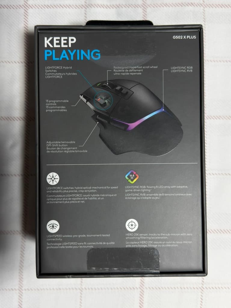 Logitech G502 X PLUS Wireless Gaming Mouse - Black (Mint Condition)