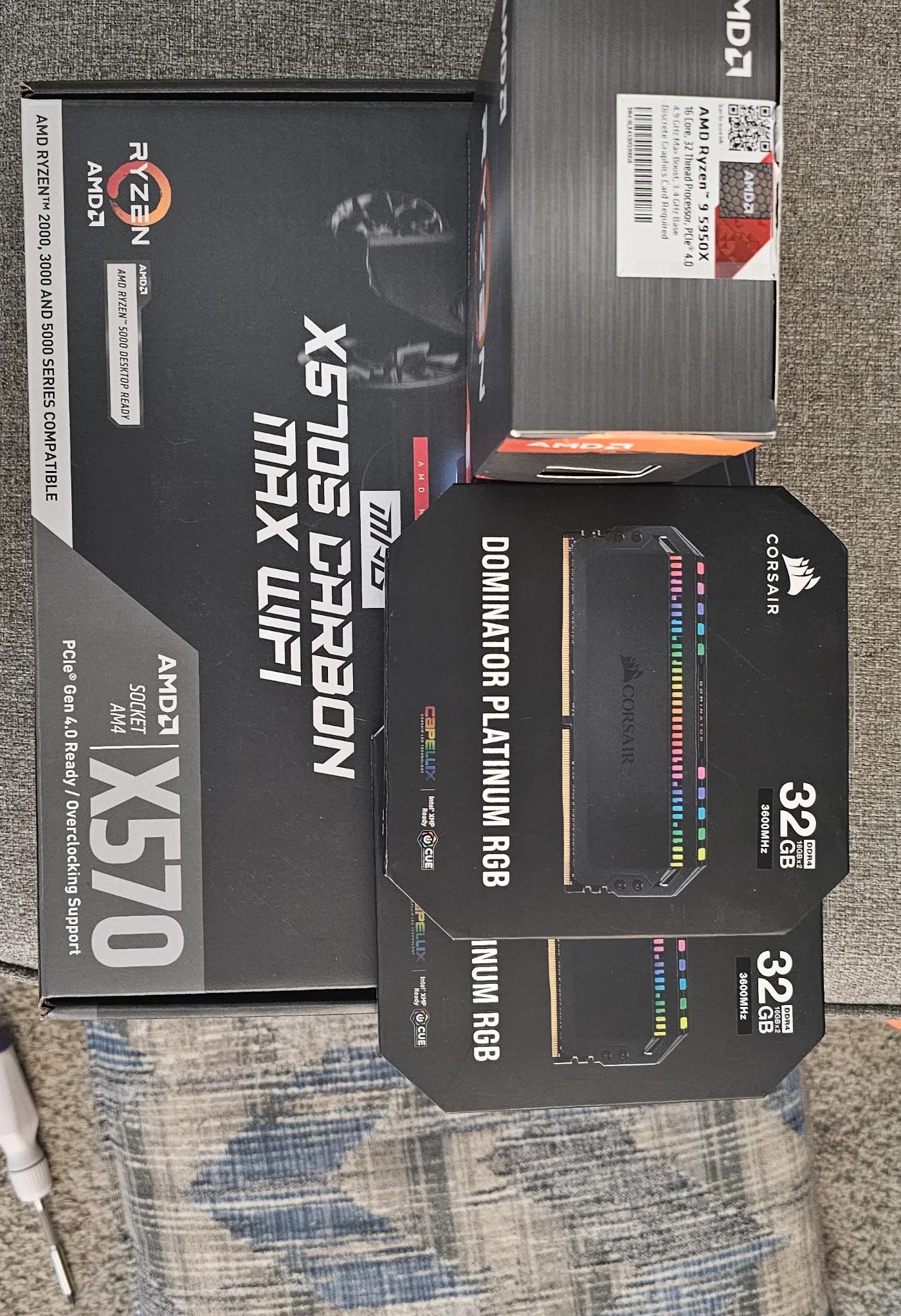 5950x, 64GB RAM, MSI MPG Carbon Max Wifi