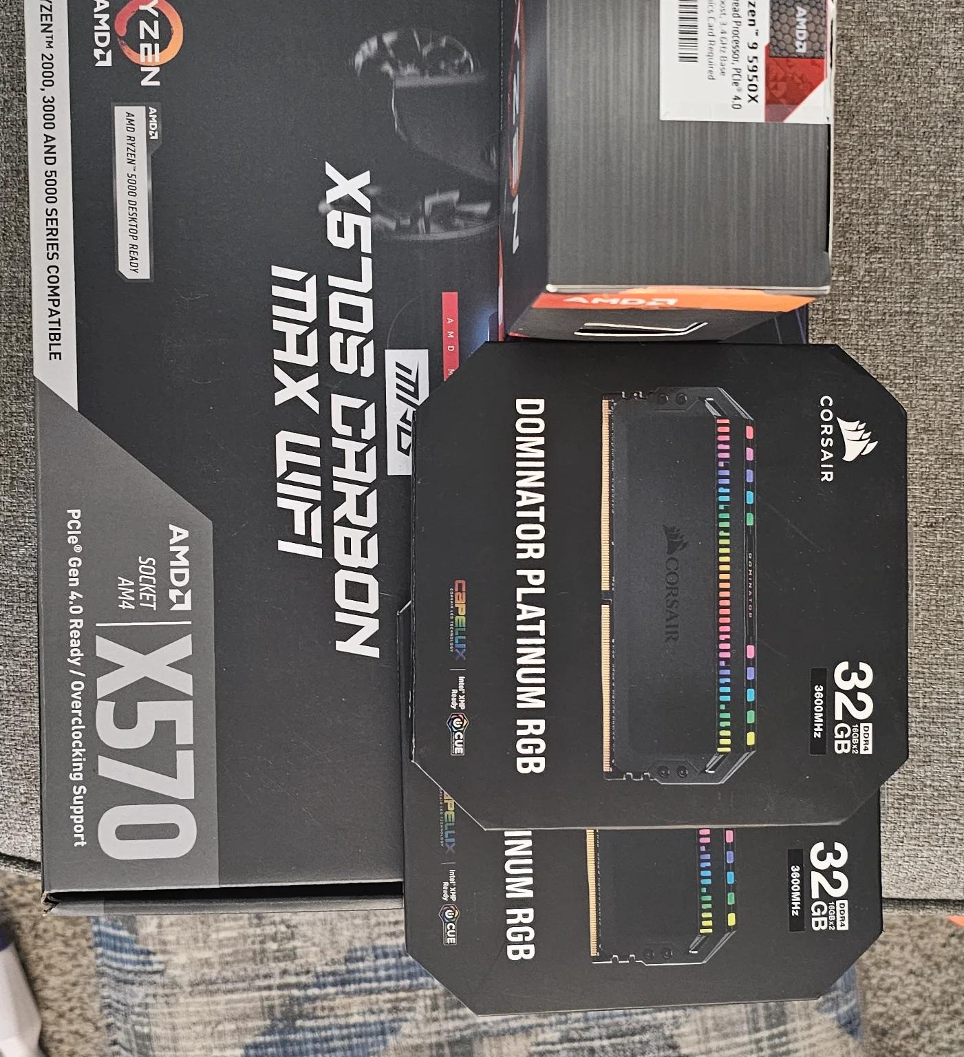 5950x, 64GB RAM, MSI MPG Carbon Max Wifi