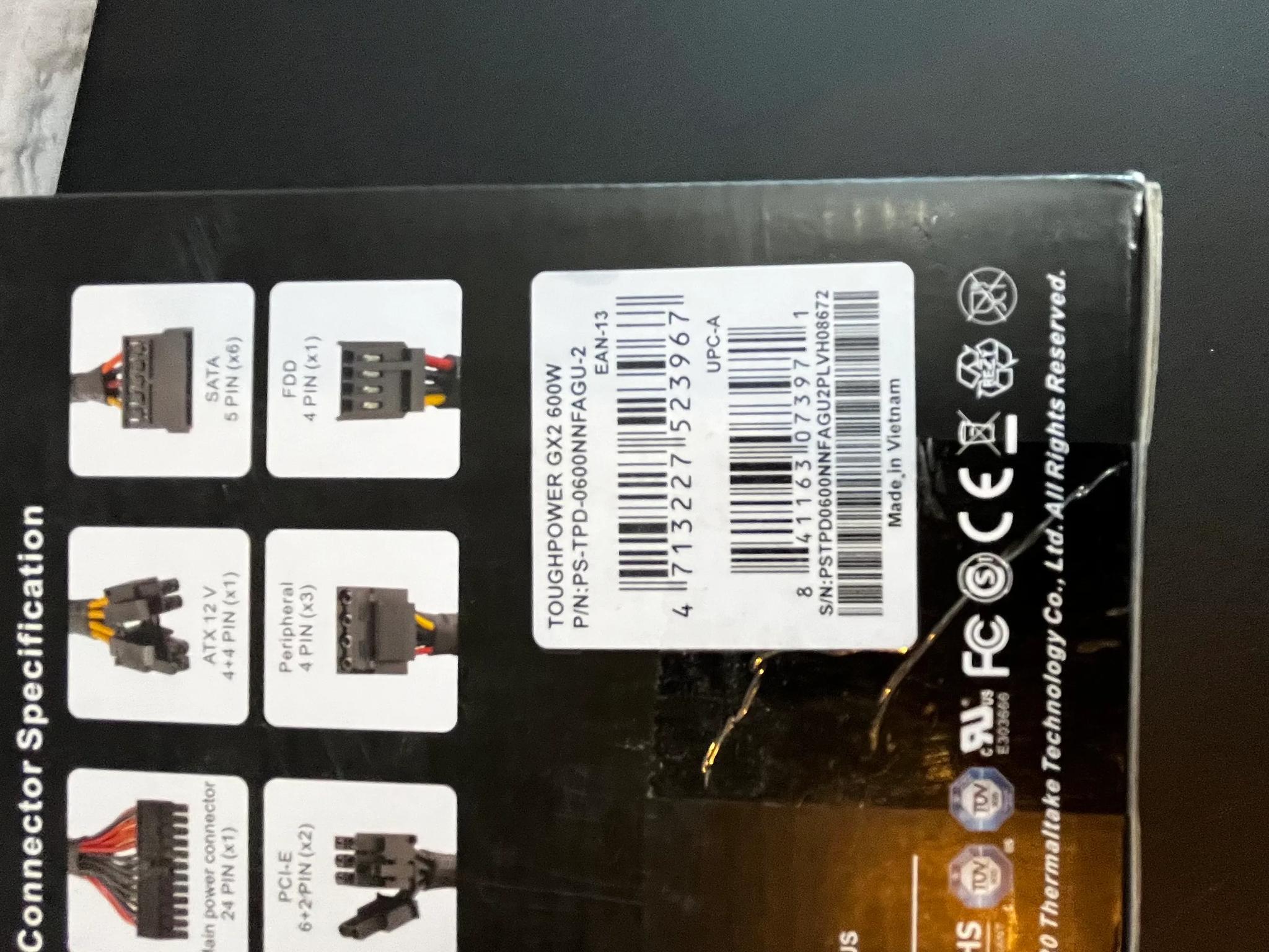 Thermaltake Toughpower GX2 600 W 80+ Gold Certified ATX Power Supply