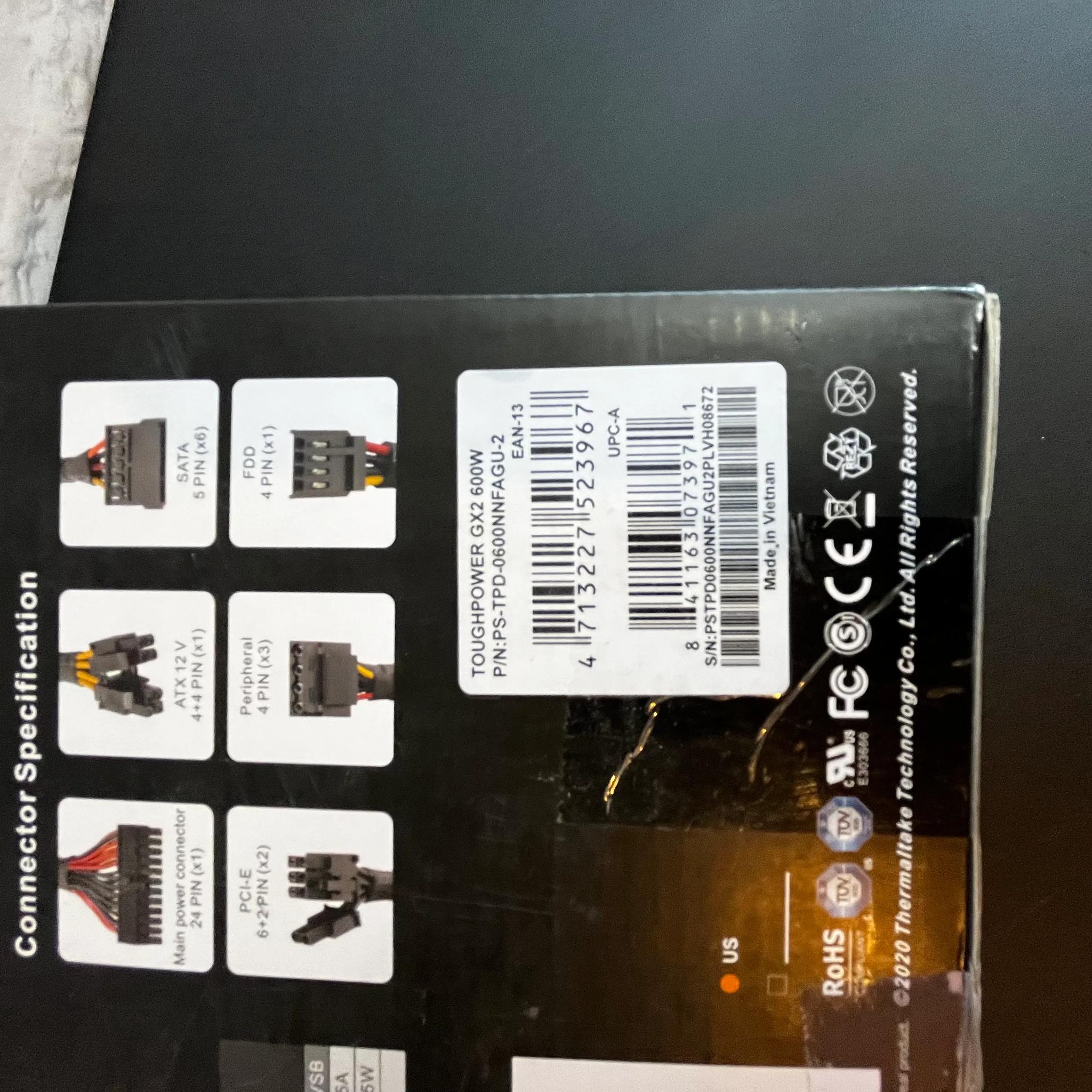 Thermaltake Toughpower GX2 600 W 80+ Gold Certified ATX Power Supply