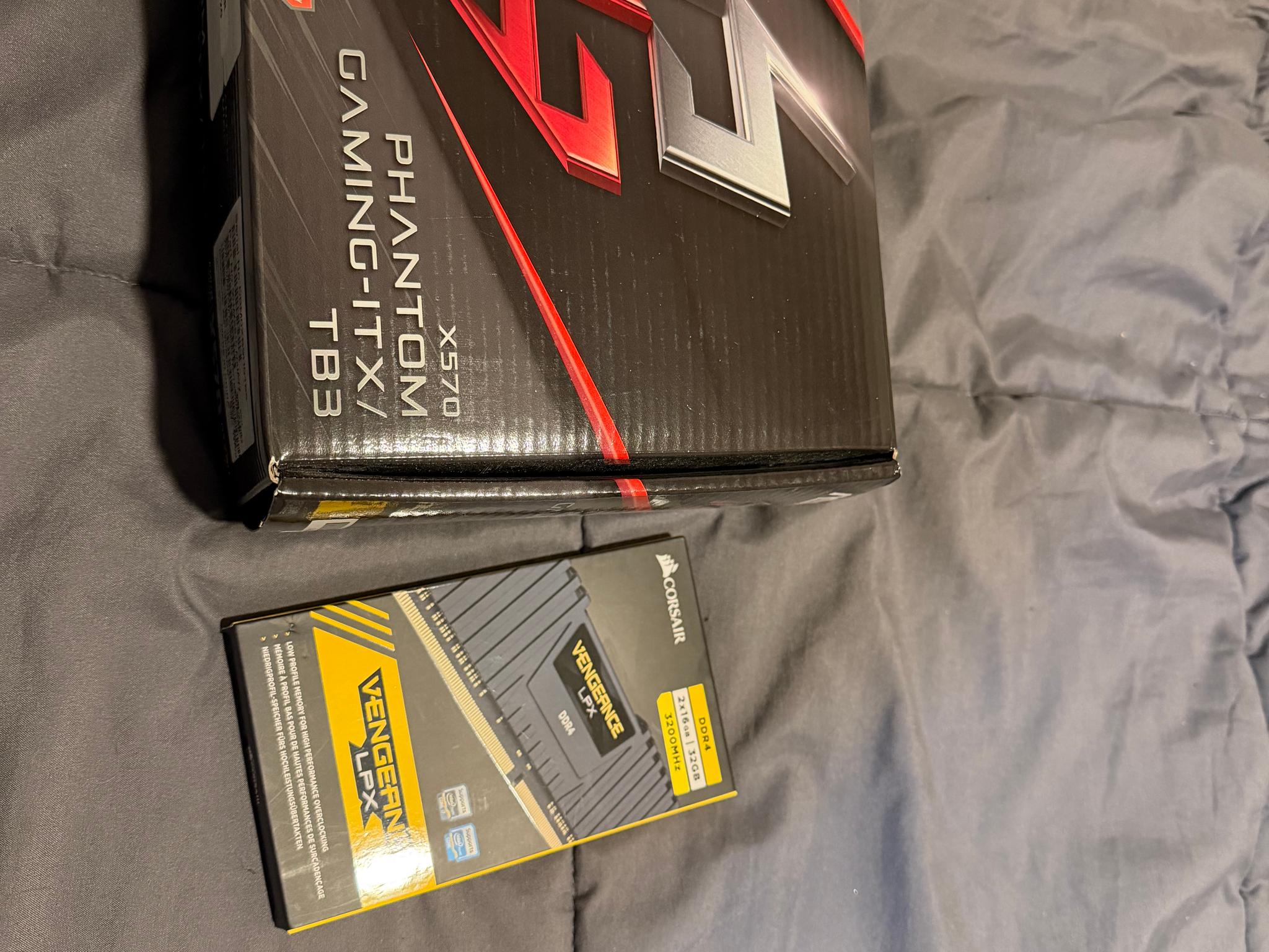 AM4 Phantom Gaming ITX mobo and Corsair 32gig ram combo