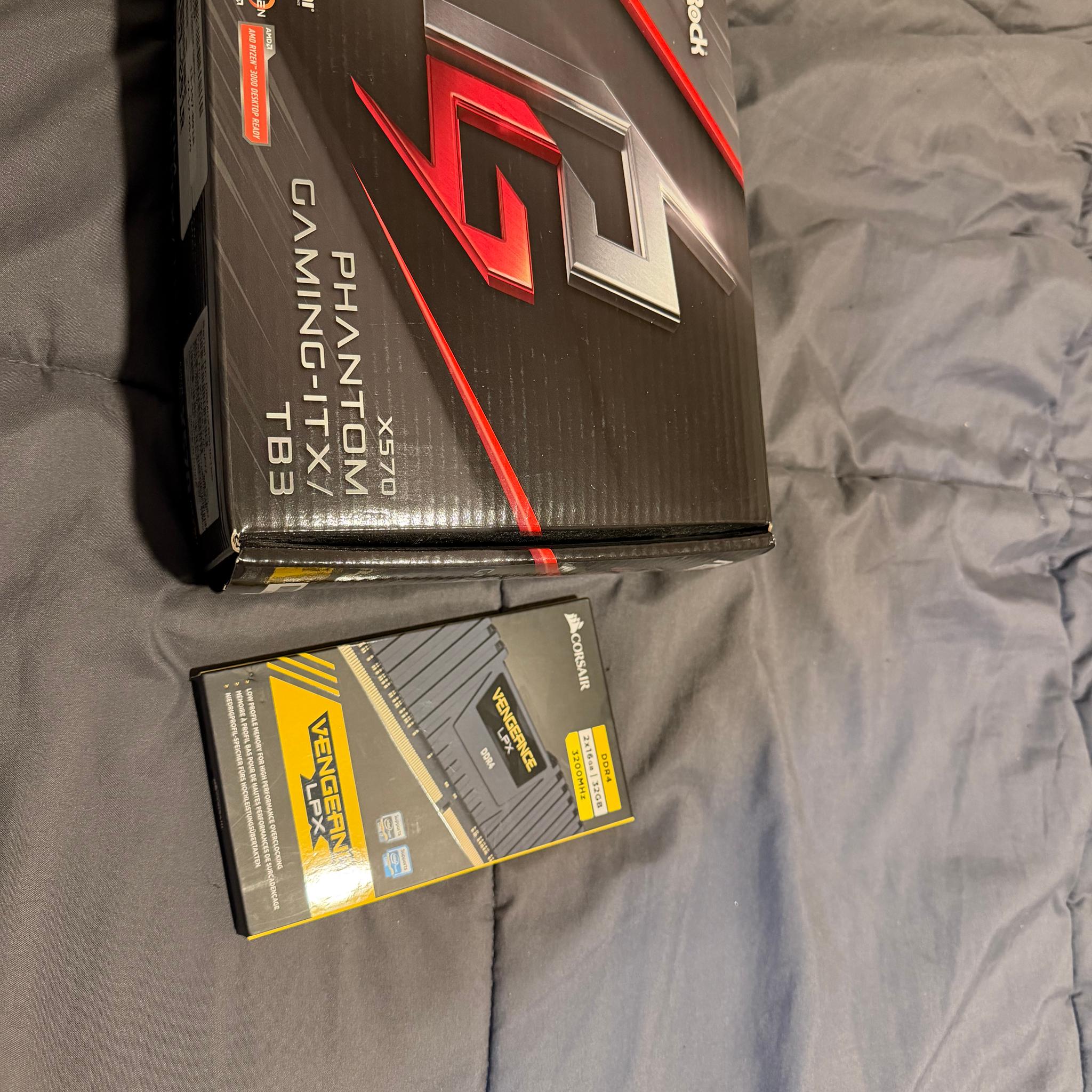 AM4 Phantom Gaming ITX mobo and Corsair 32gig ram combo