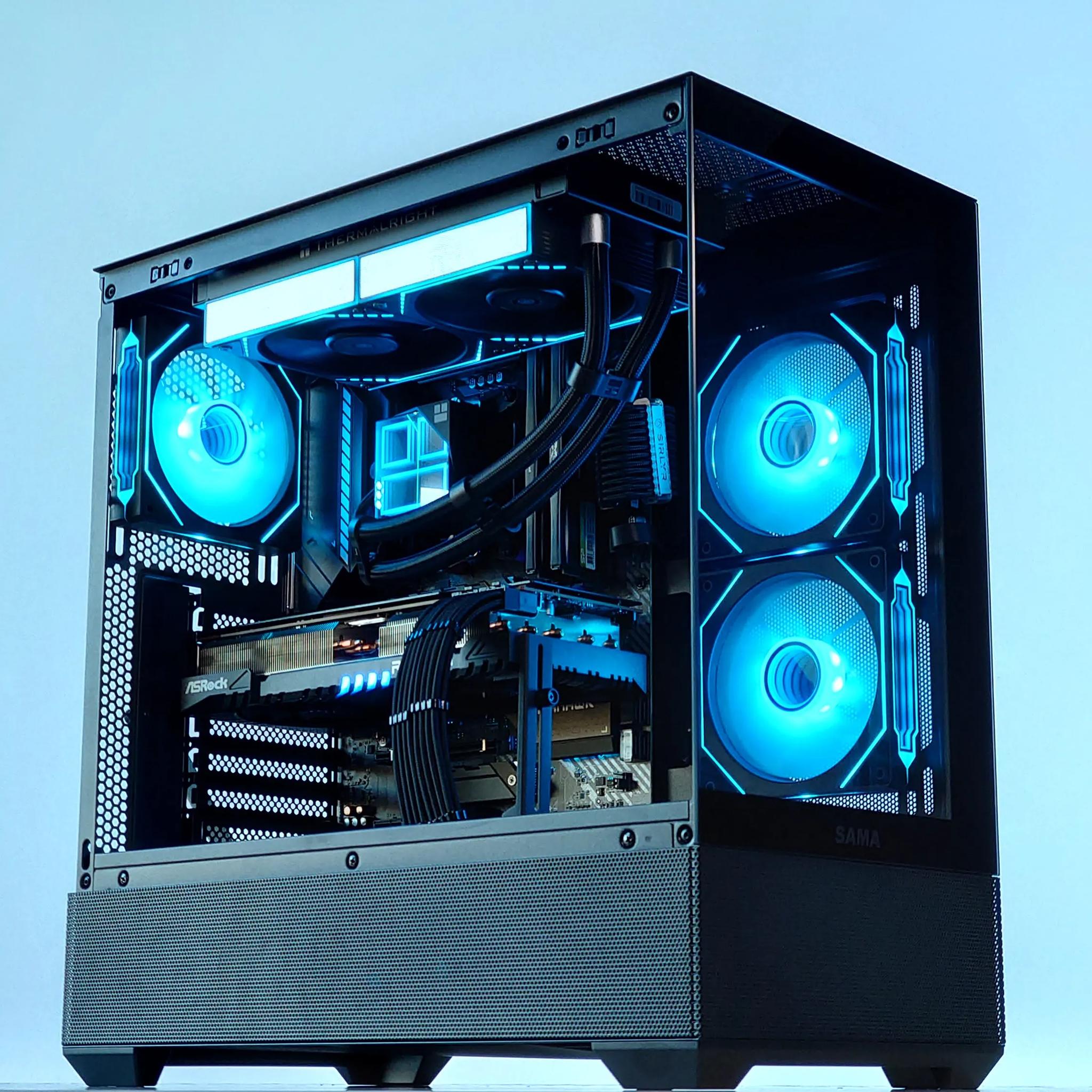 💧🧬Liquid Cooled Gaming PC🚀 AMD RX 7800 XT 16GB🚀AMD Ryzen 7 5700X3D 3D V-Cache🚀 32GB DDR4🚀1TB SSD