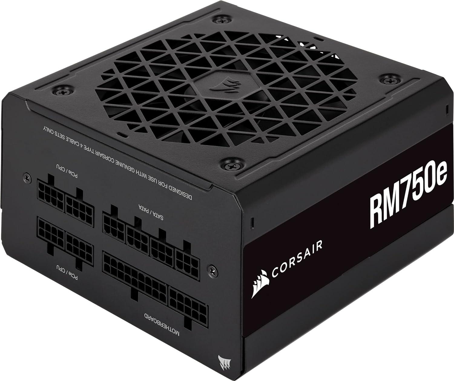 Corsair RM750e Fully Modular - ATX 3.0 & PCIe 5.0 Compliant - 80 Plus Gold Efficiency - Black